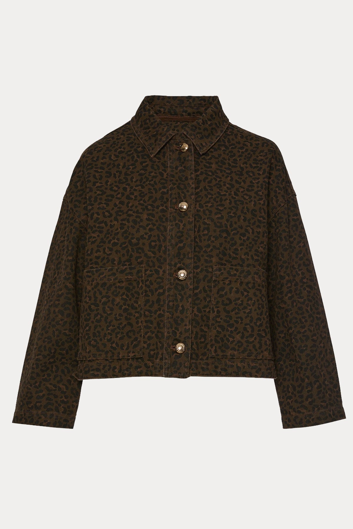 Lynne Boxy Fit Leopar Desenli Denim Ceket