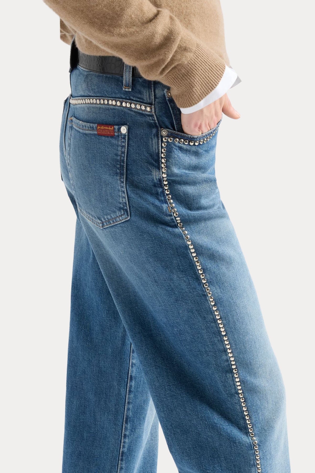 7 For All Mankind Straight Fit Yüksek Bel Yıkamalı Jeans