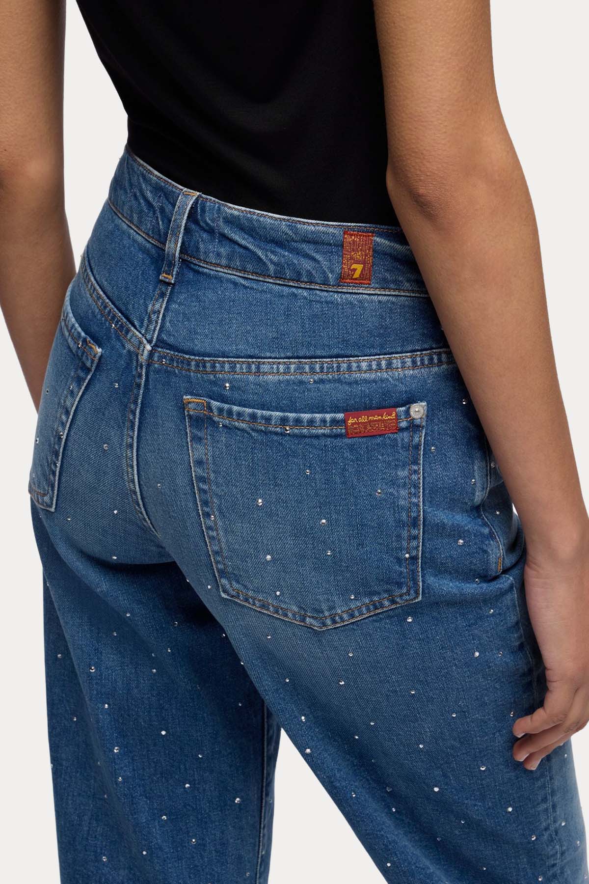 7 For All Mankind Straight Fit Yüksek Bel Yıkamalı Jeans