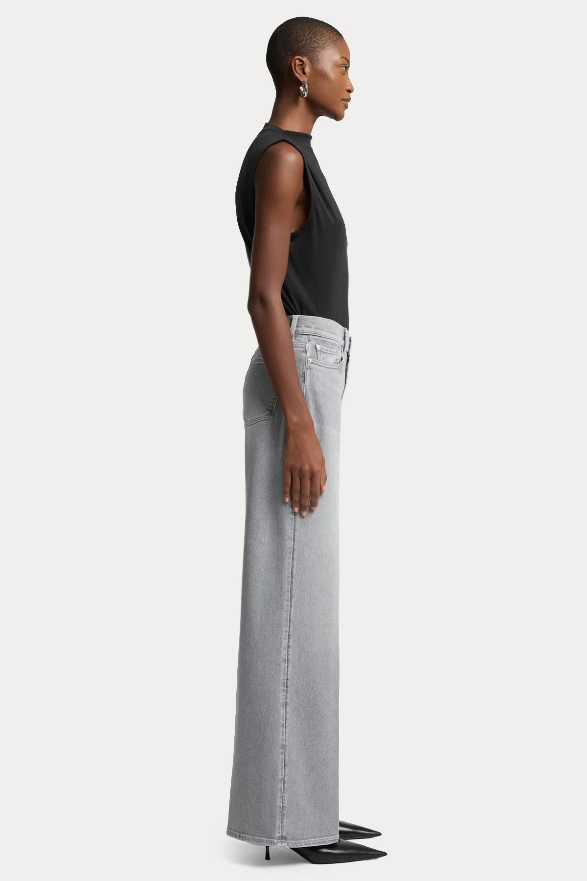 7 For All Mankind Wide Leg Yüksek Belli Streç Yıkamalı Jeans