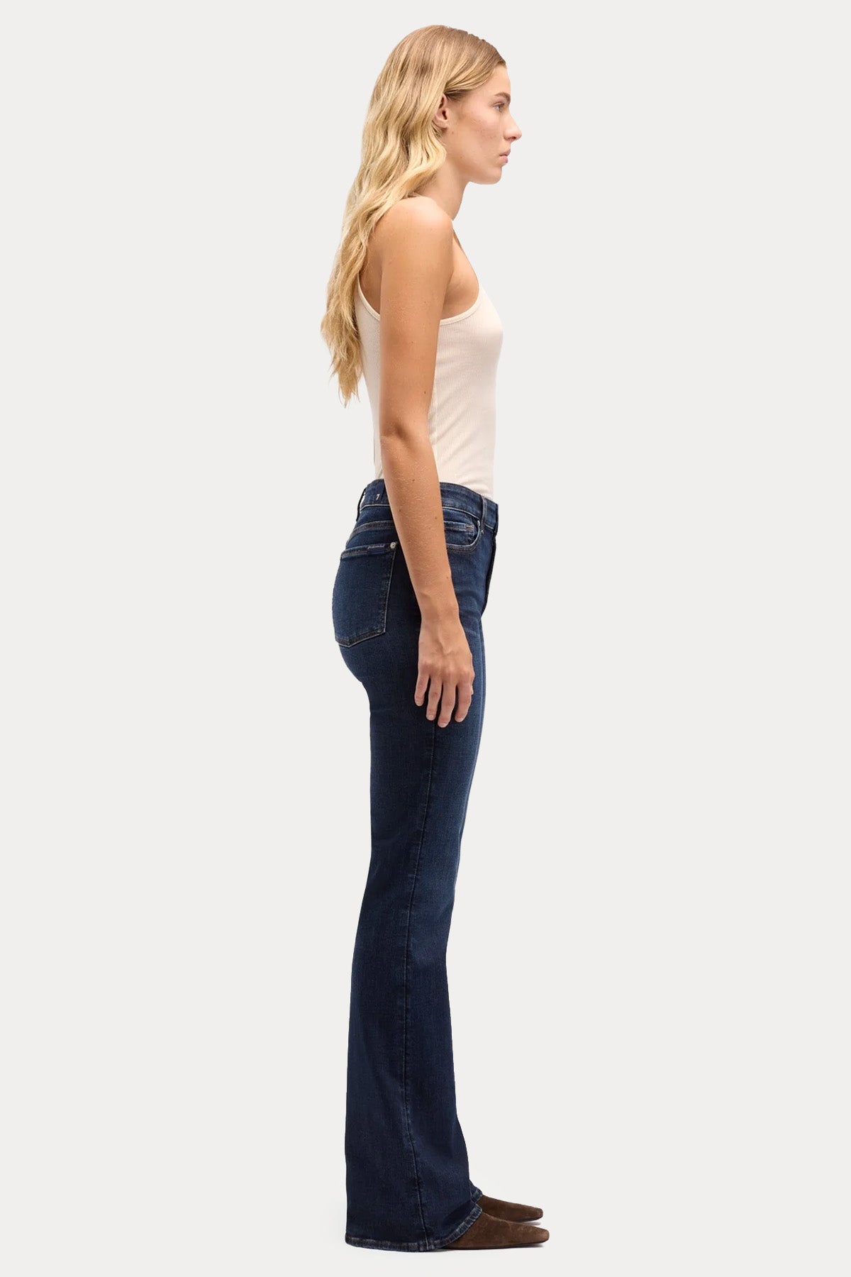 7 For All Mankind Slim Fit Çan Paça Yıkamalı Streç Jeans