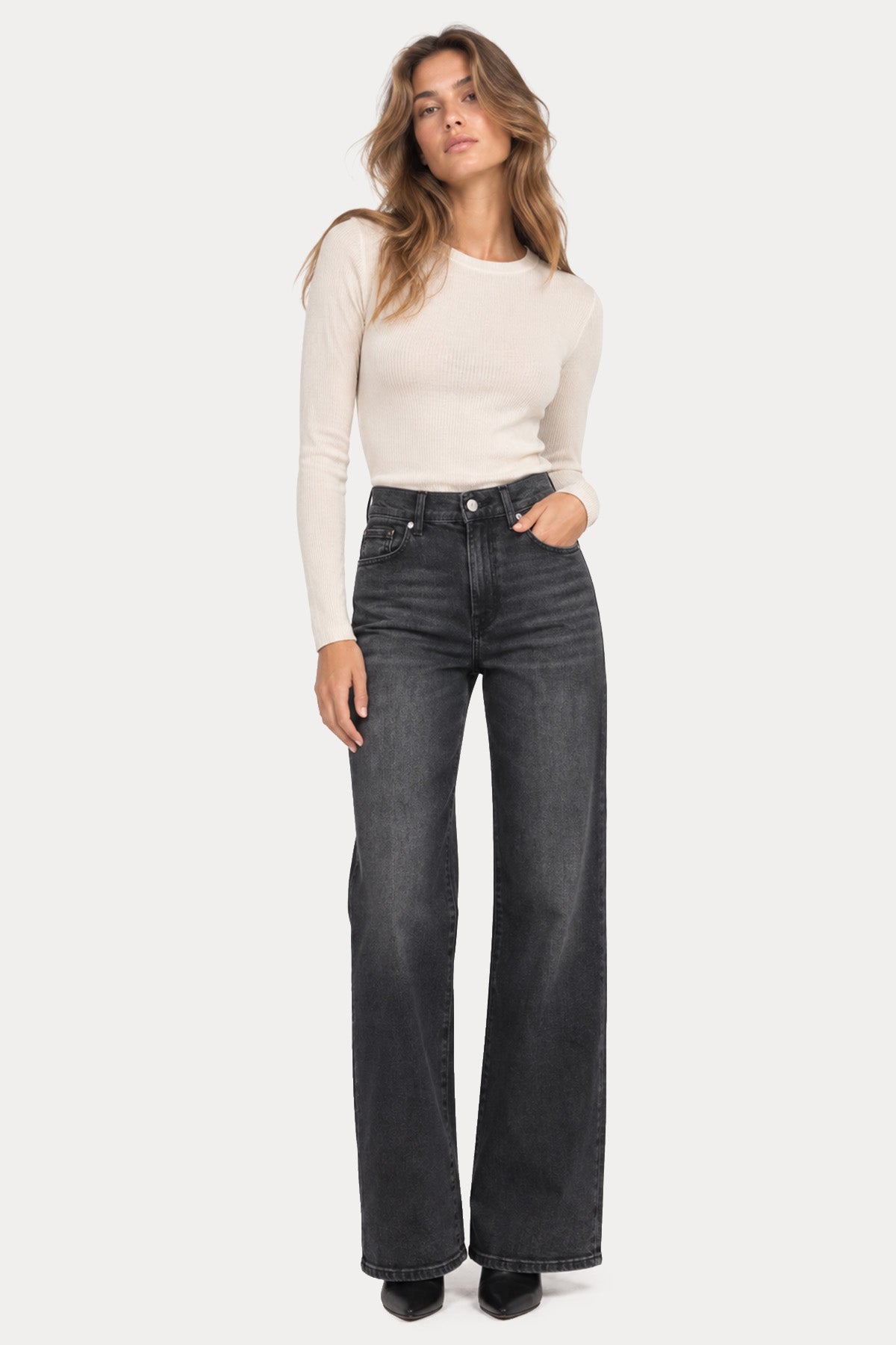 7 For All Mankind Straight Fit Yüksek Belli Streç Yıkamalı Jeans