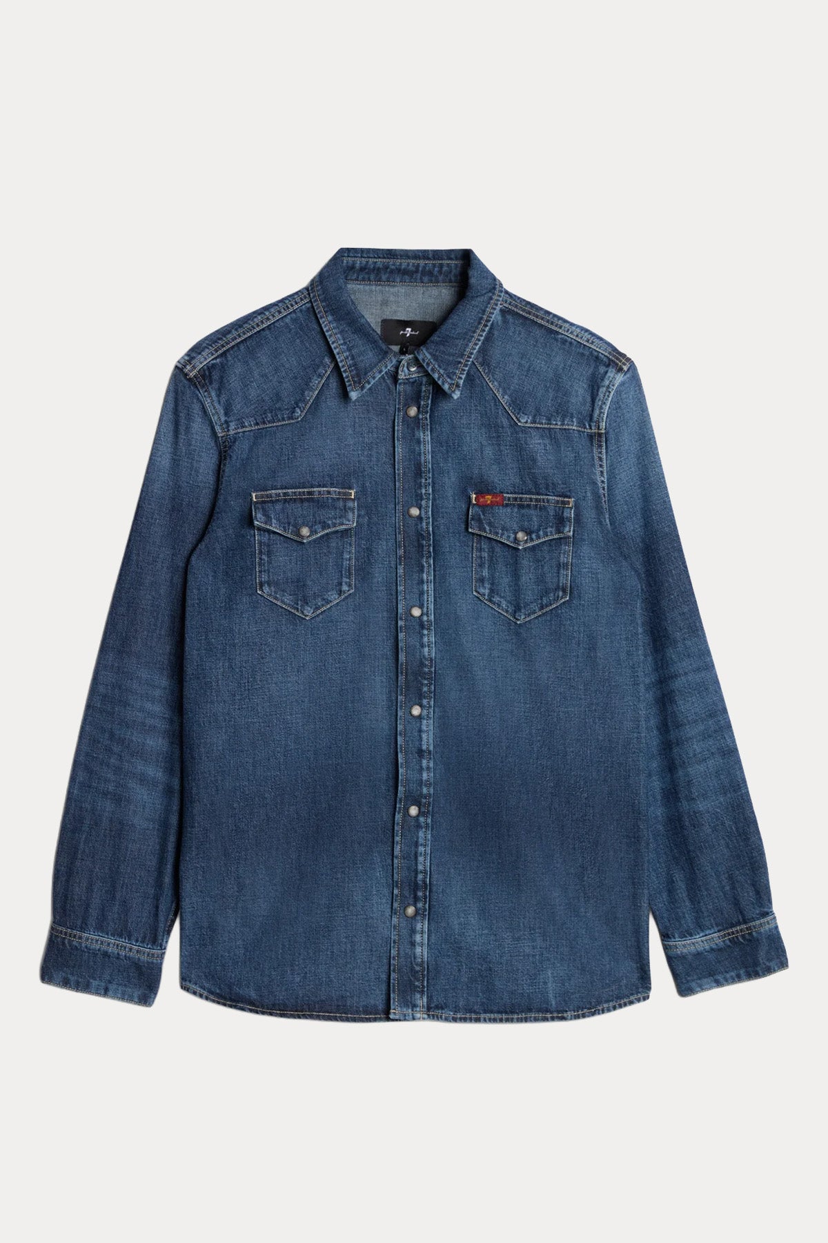 7 For All Mankind Relaxed Fit Yıkamalı Denim Gömlek