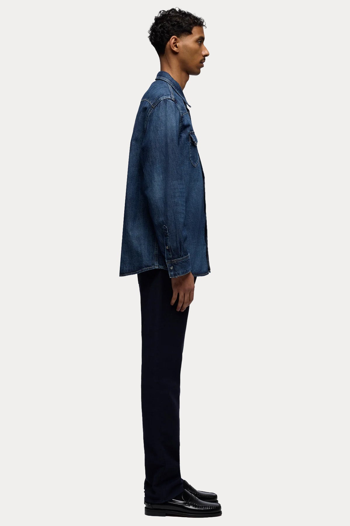 7 For All Mankind Relaxed Fit Yıkamalı Denim Gömlek