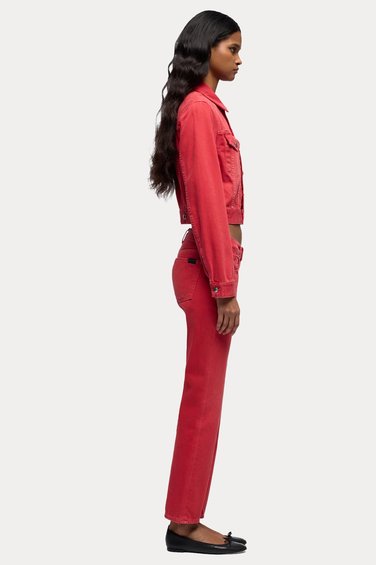 7 For All Mankind Regular Fit Crop Denim Ceket