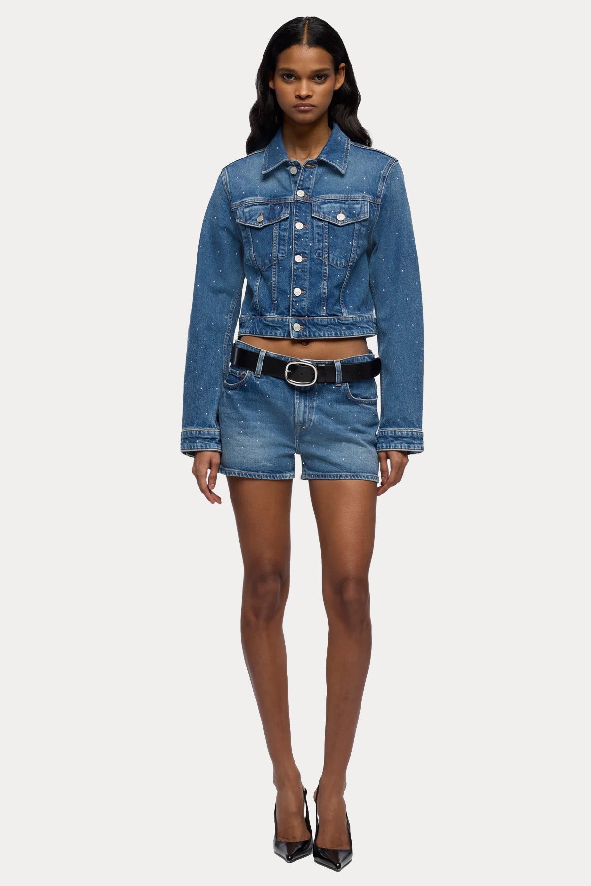 7 For All Mankind Regular Fit Yıkamalı Denim Ceket