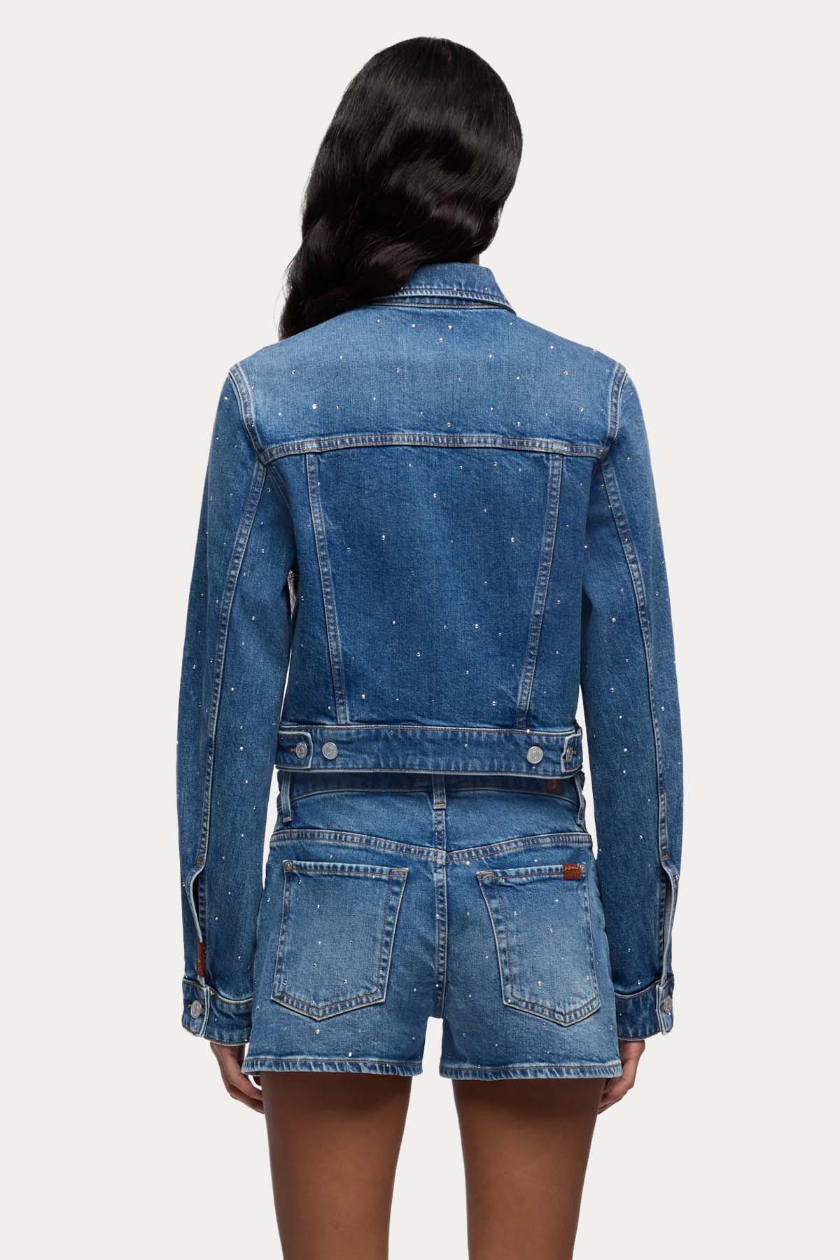 7 For All Mankind Regular Fit Yıkamalı Denim Ceket