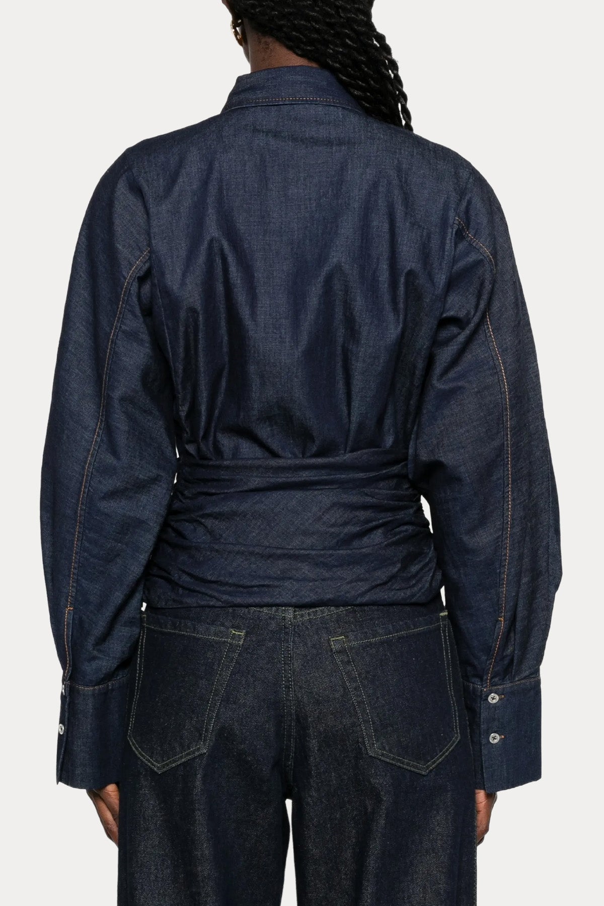 7 For All Mankind Regular Fit Belden Bağlamalı Denim Gömlek