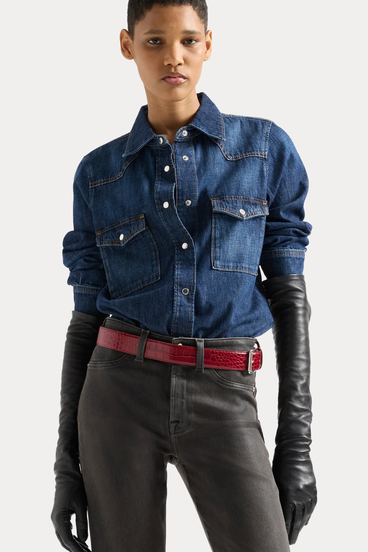 7 For All Mankind Regular Fit Denim Gömlek
