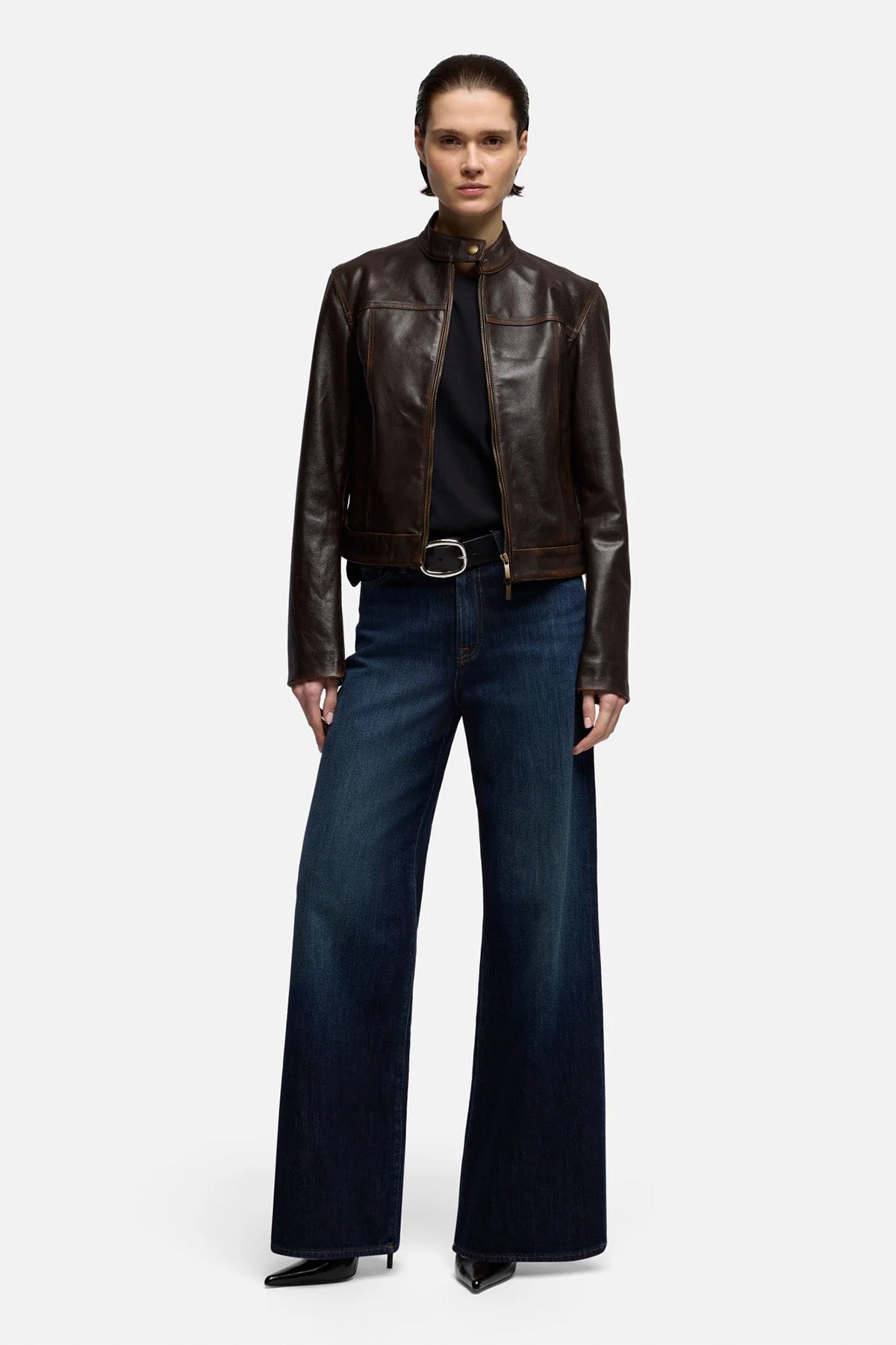 7 For All Mankind Tailorless Wide Leg Yüksek Bel Yıkamalı Jeans