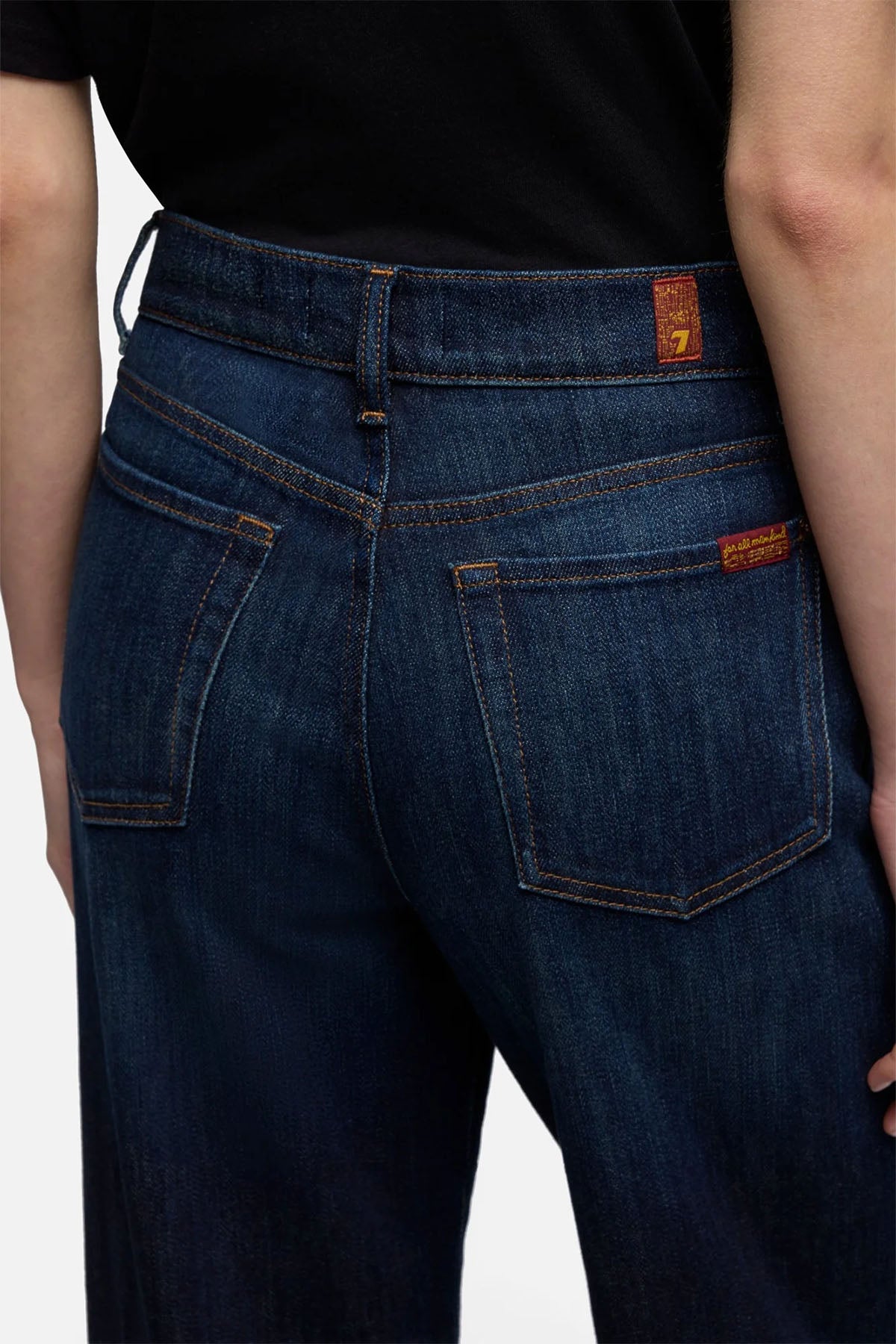 7 For All Mankind Tailorless Wide Leg Yüksek Bel Yıkamalı Jeans