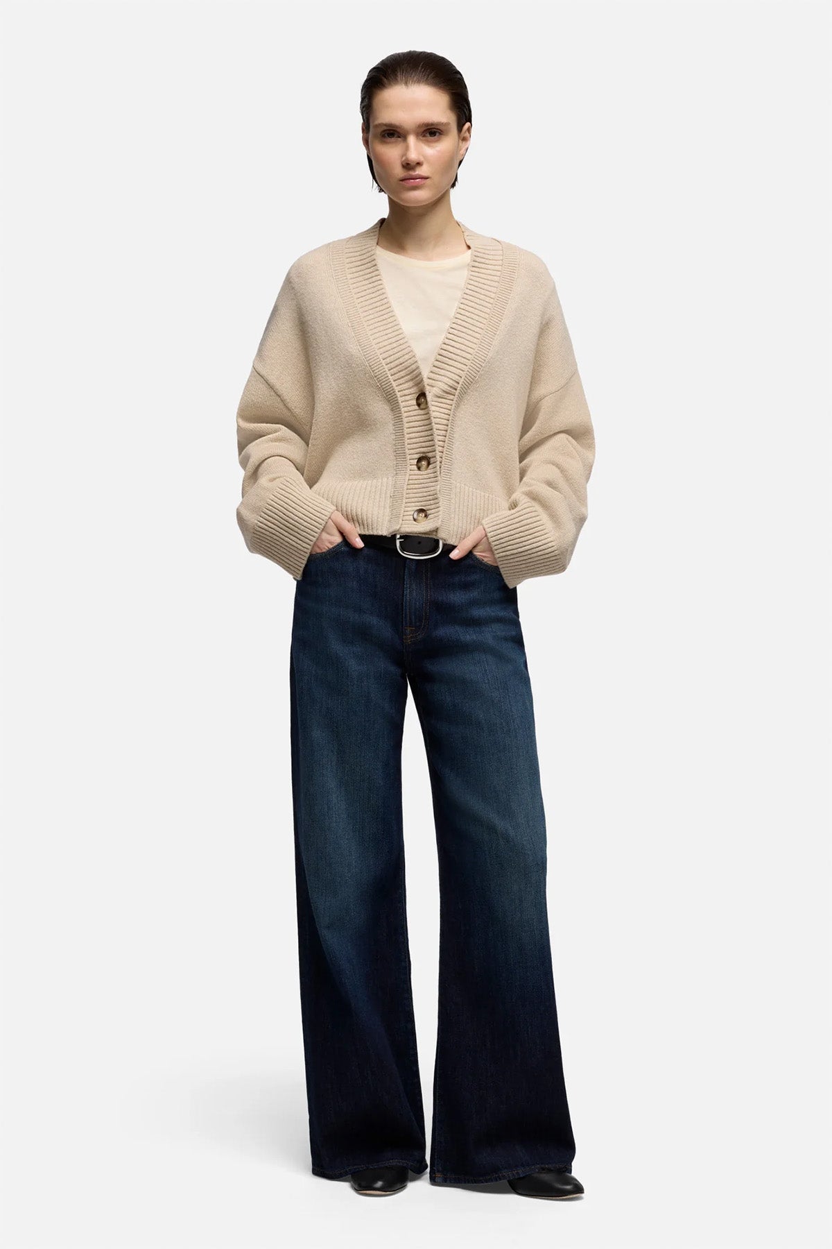 7 For All Mankind Tailorless Wide Leg Yüksek Bel Yıkamalı Jeans