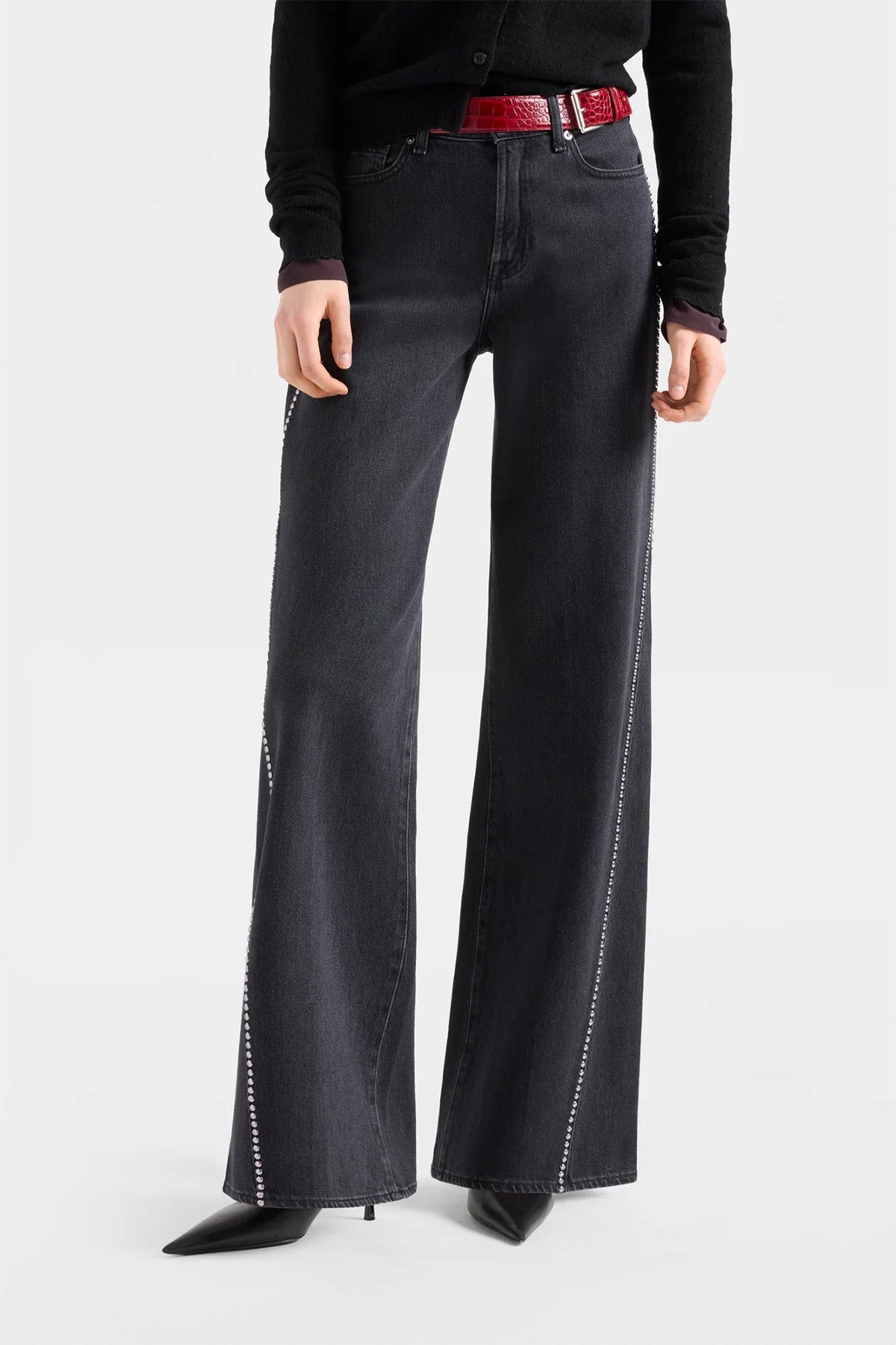 7 For All Mankind Lotta Wide Leg Troklu Yıkamalı Jeans