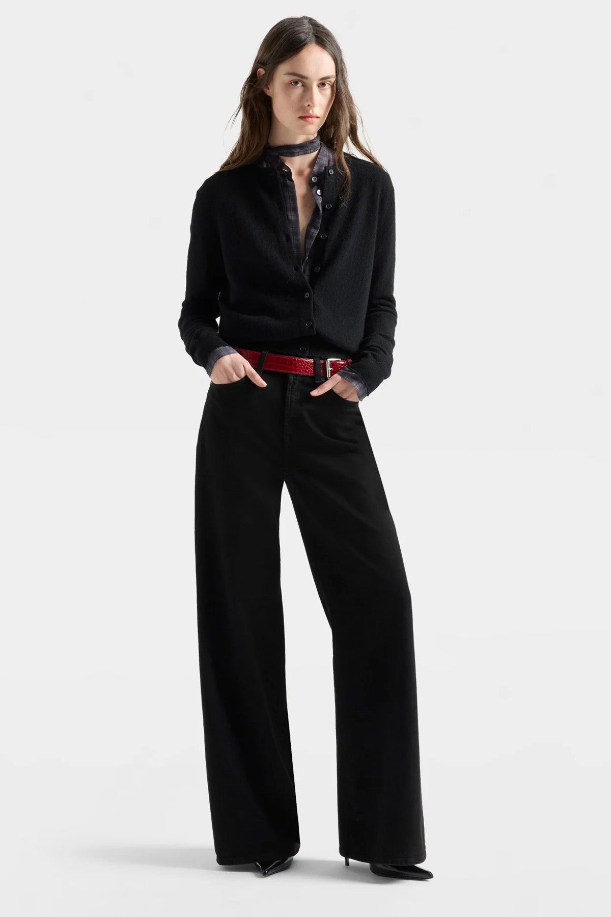 7 For All Mankind Lotta Wide Leg Yüksek Bel Jeans