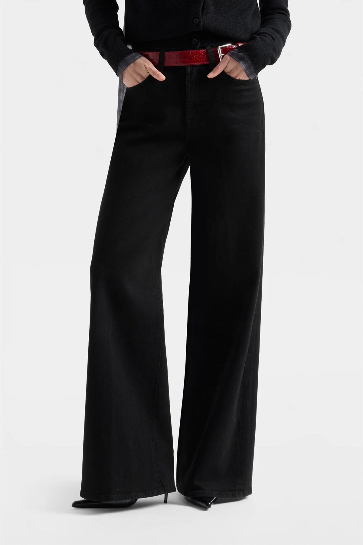 7 For All Mankind Lotta Wide Leg Yüksek Bel Jeans