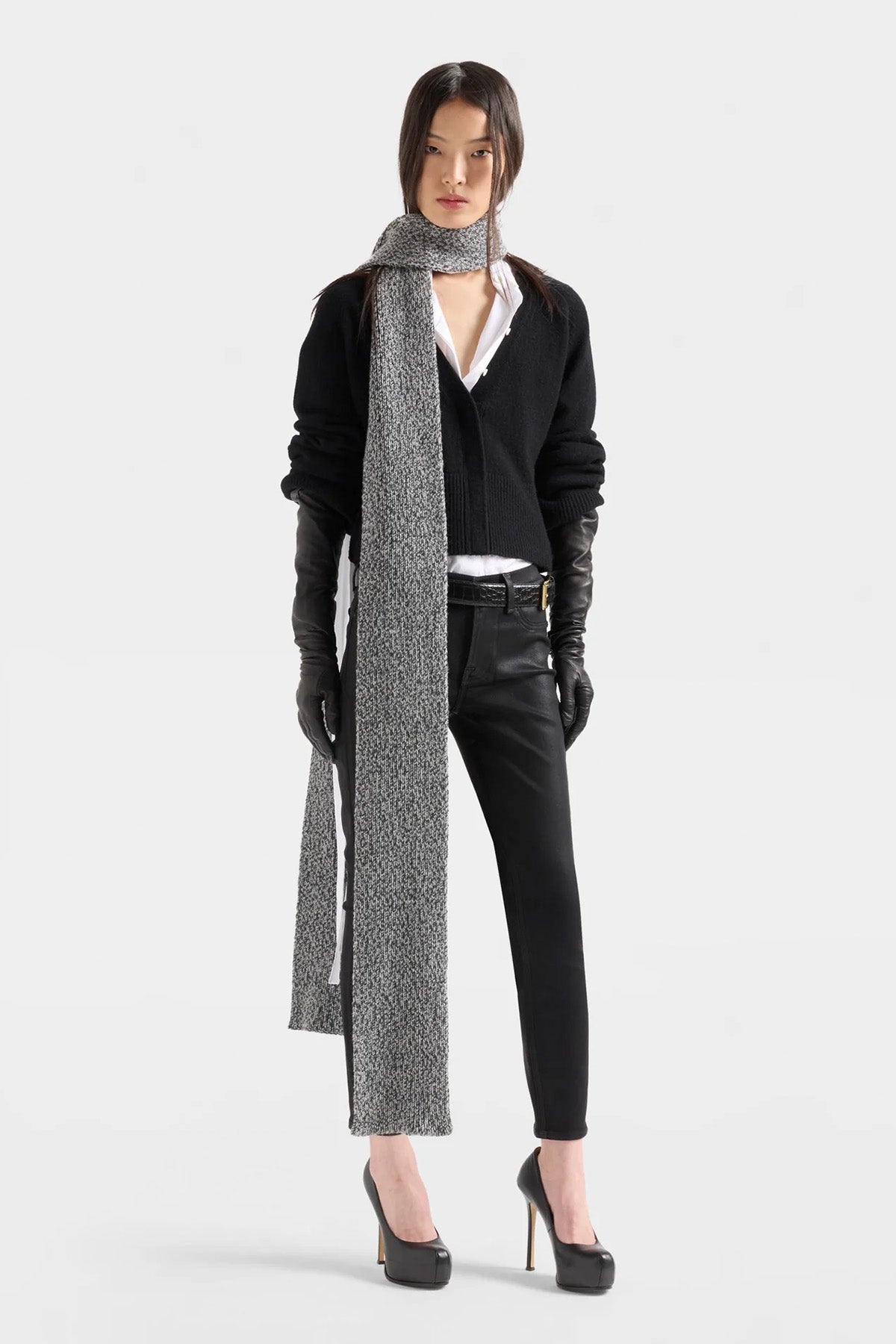 7 For All Mankind Regular Fit V Yaka İnce Örgü Kaşmir Triko Ceket