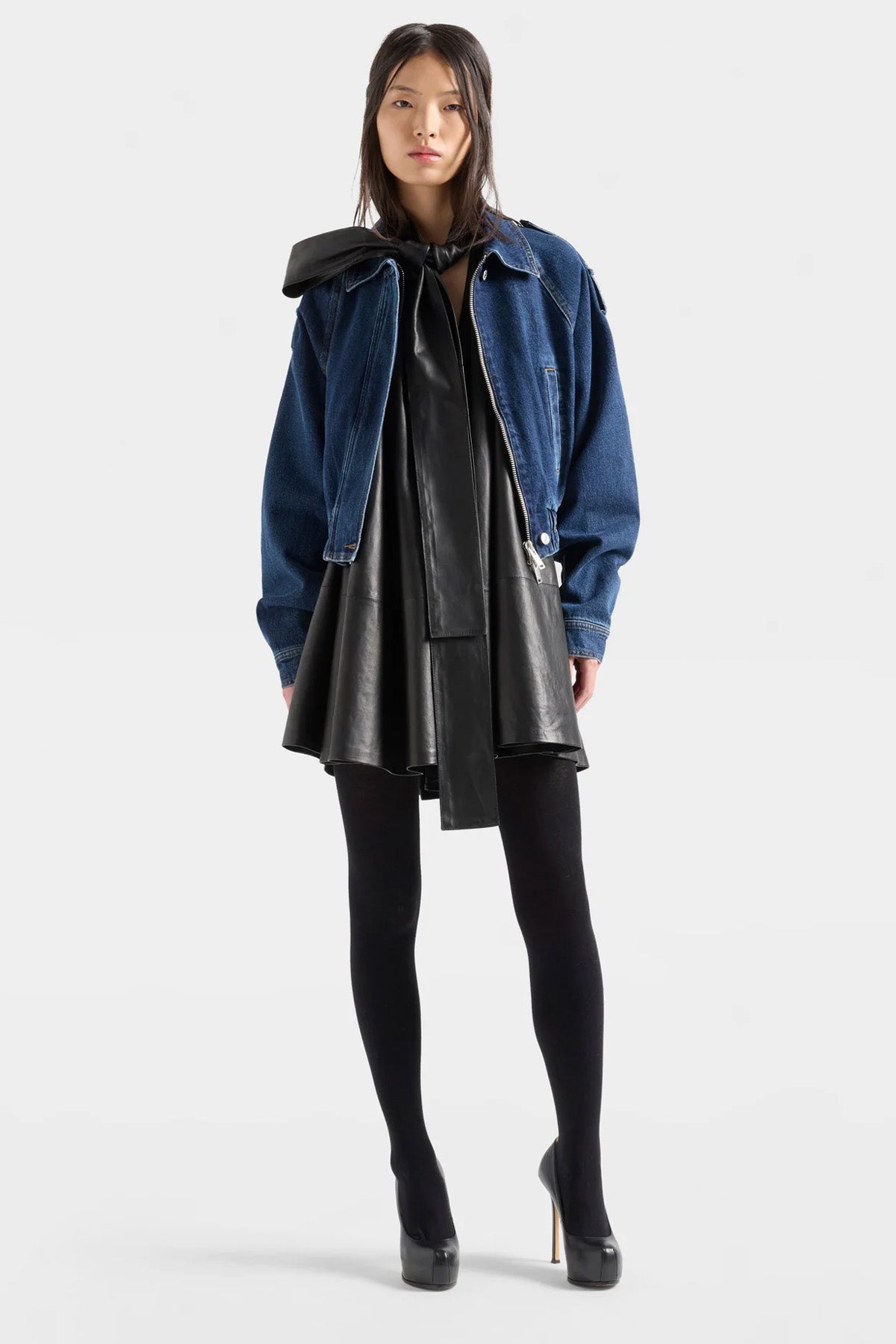 7 For All Mankind Regular Fit Bomber Denim Ceket