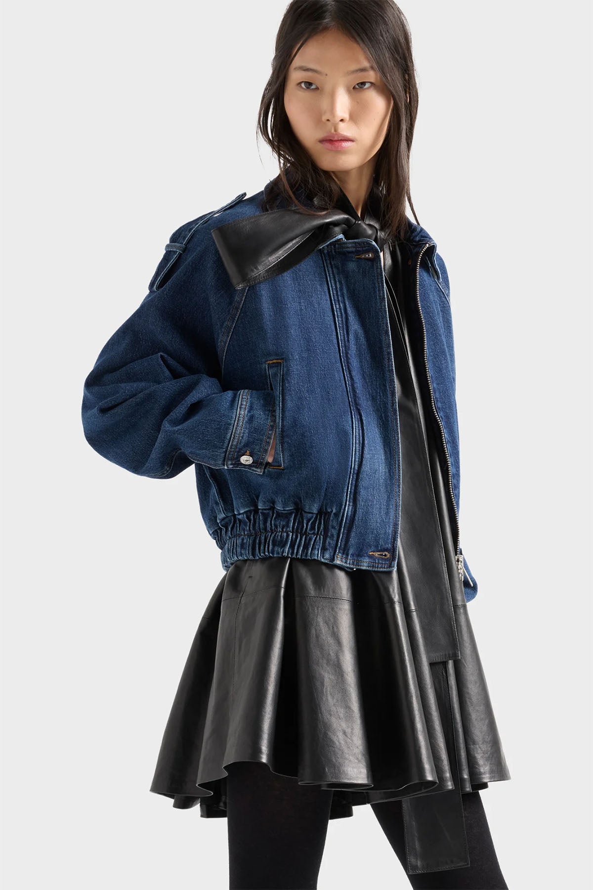 7 For All Mankind Regular Fit Bomber Denim Ceket