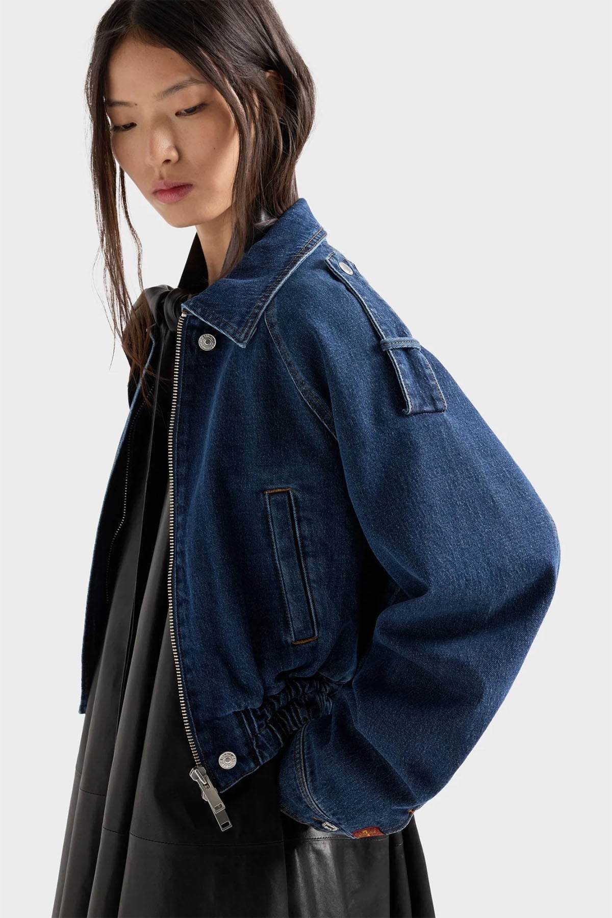 7 For All Mankind Regular Fit Bomber Denim Ceket