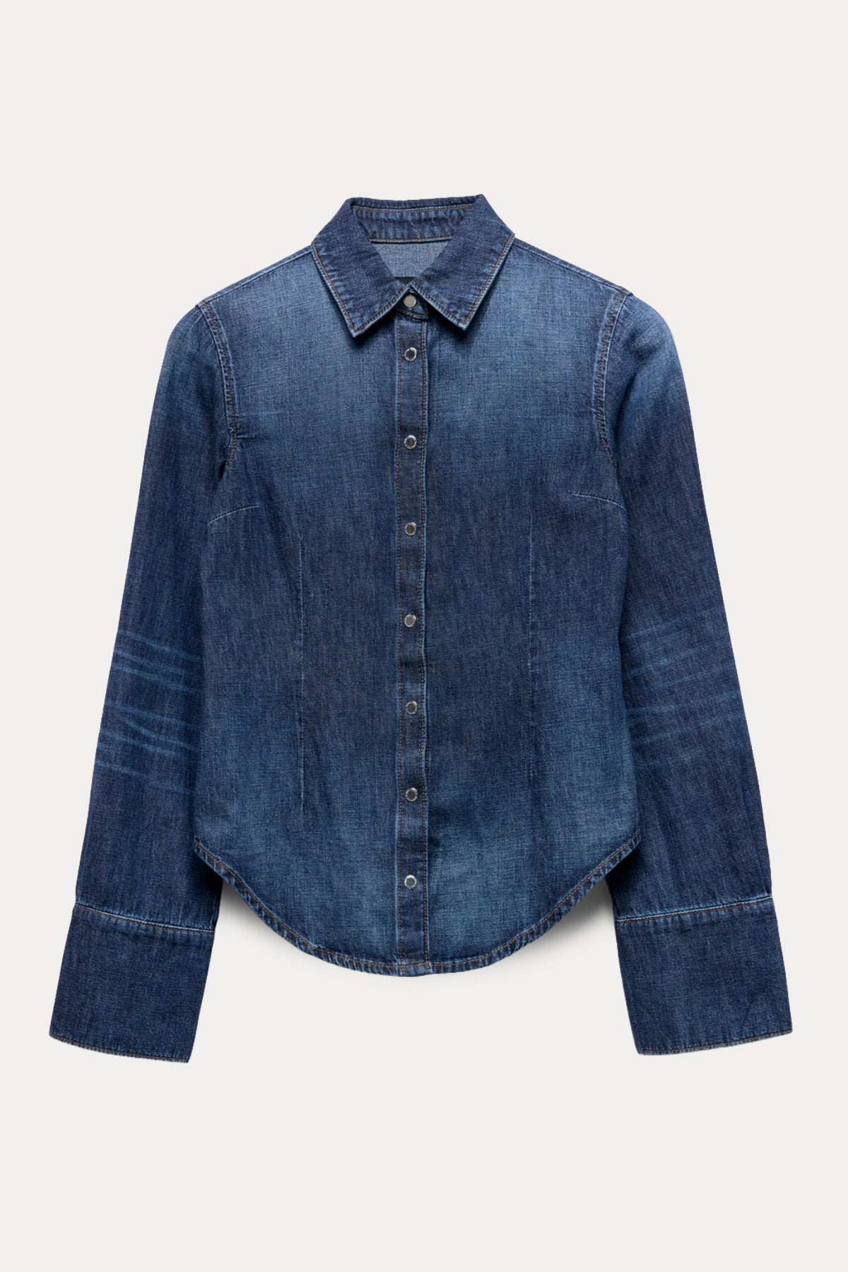 7 For All Mankind Regular Fit Yıkamalı Denim Gömlek