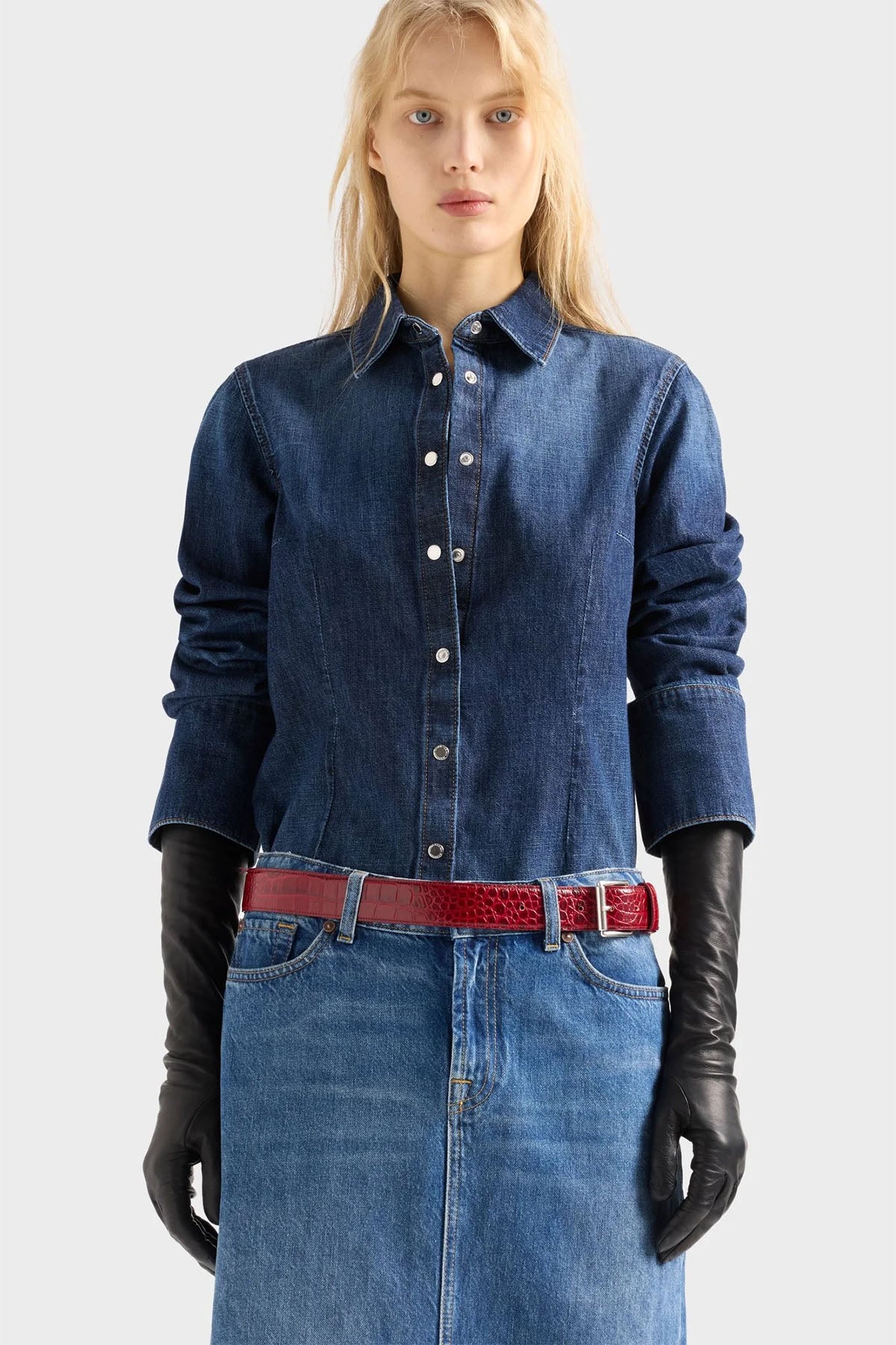 7 For All Mankind Regular Fit Yıkamalı Denim Gömlek
