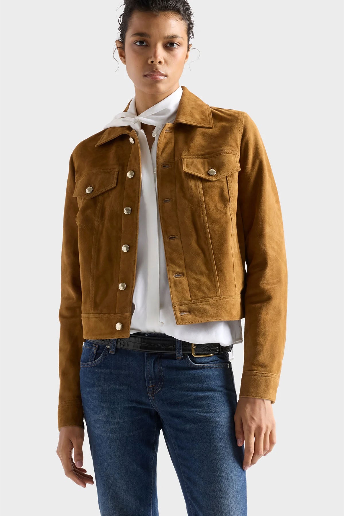 7 For All Mankind Regular Fit Süet Deri Ceket