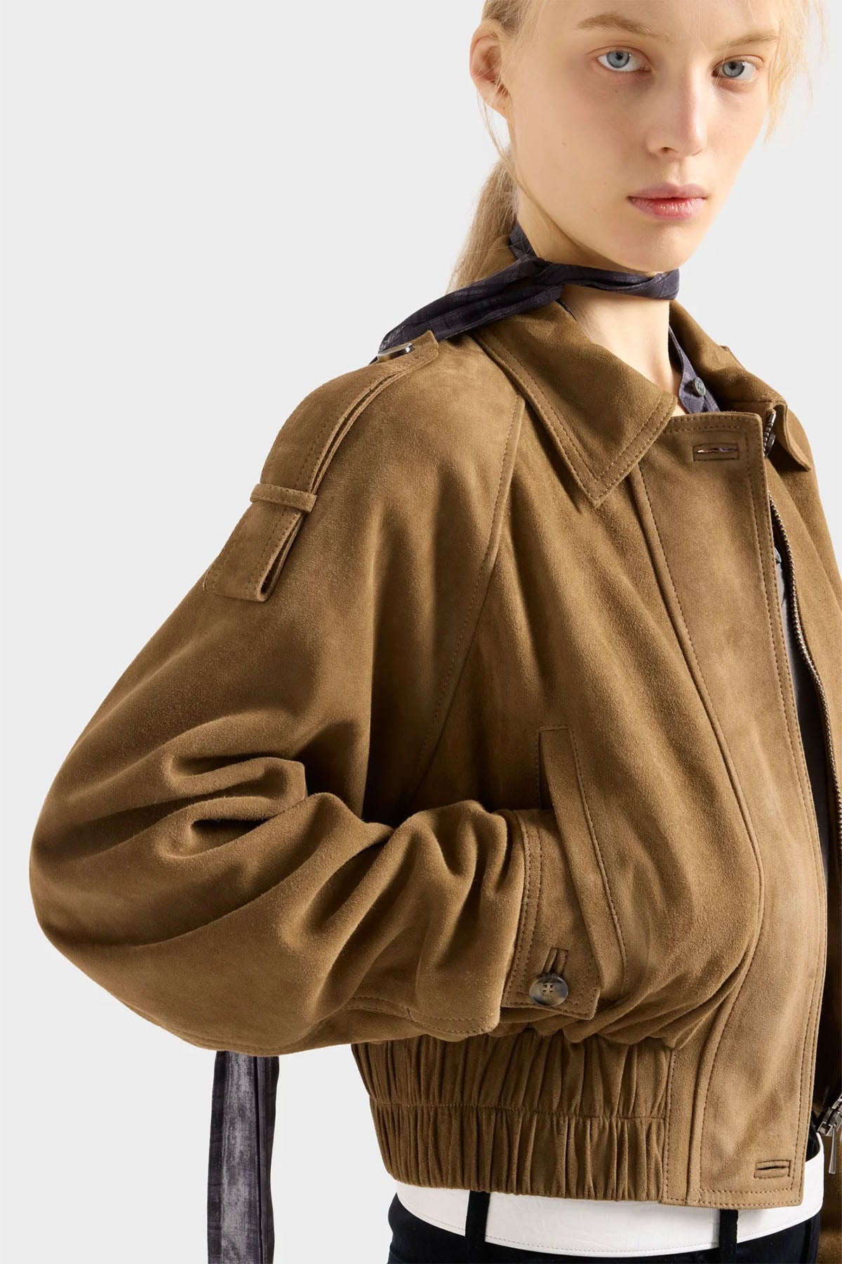 7 For All Mankind Regular Fit Süer Deri Bomber Ceket