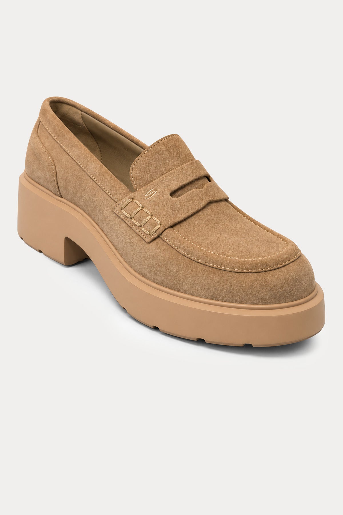 Santoni Easy Nova Topuklu Süet Loafer Ayakkabı