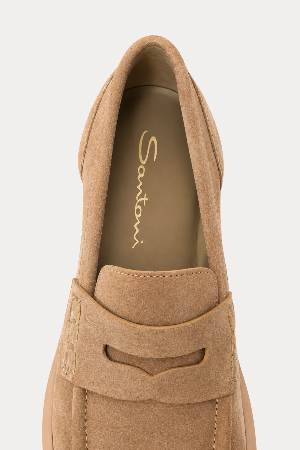 Santoni Easy Nova Topuklu Süet Loafer Ayakkabı