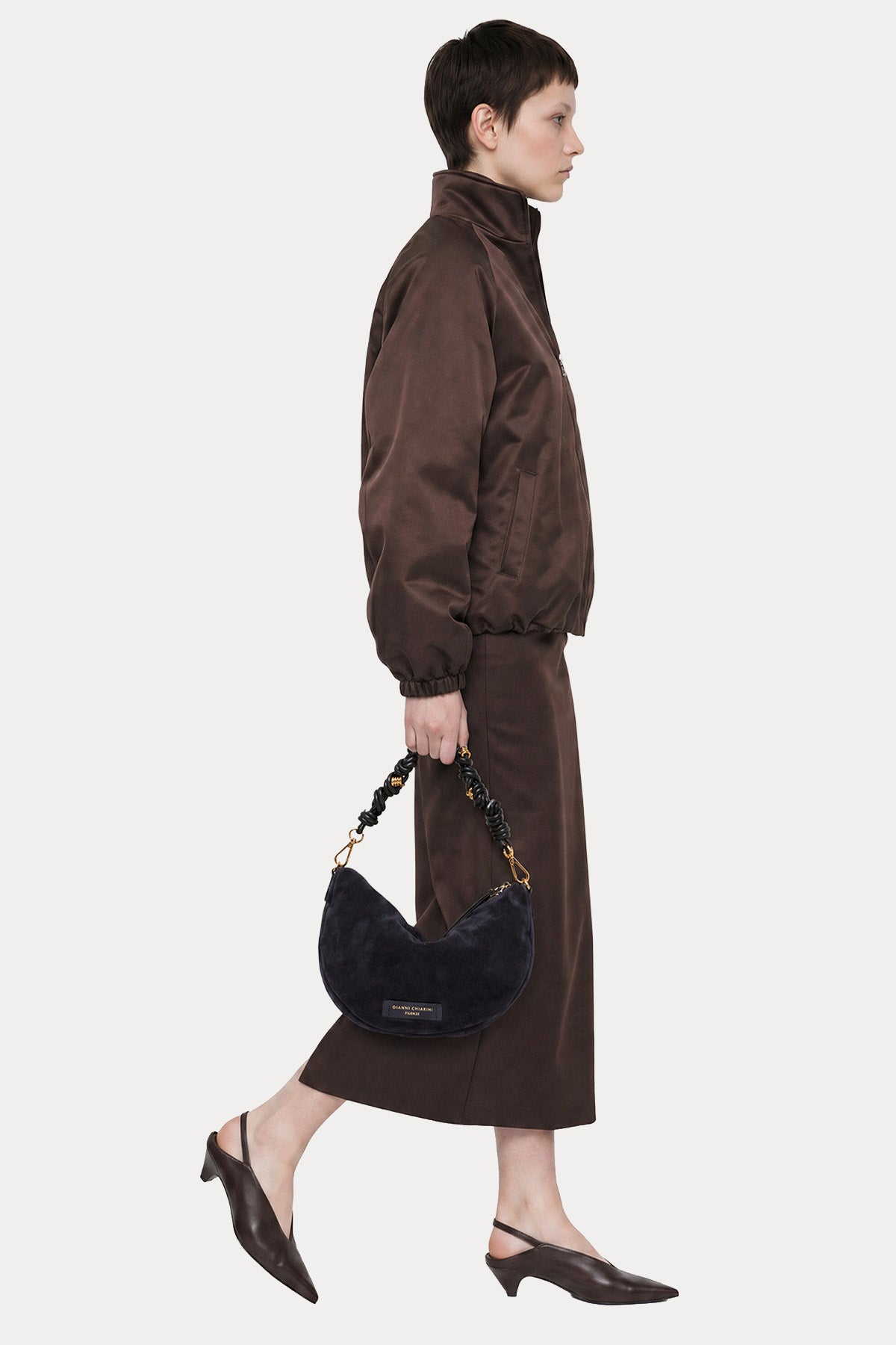 Gianni Chiarini Cleo Süet Omuz Çantası