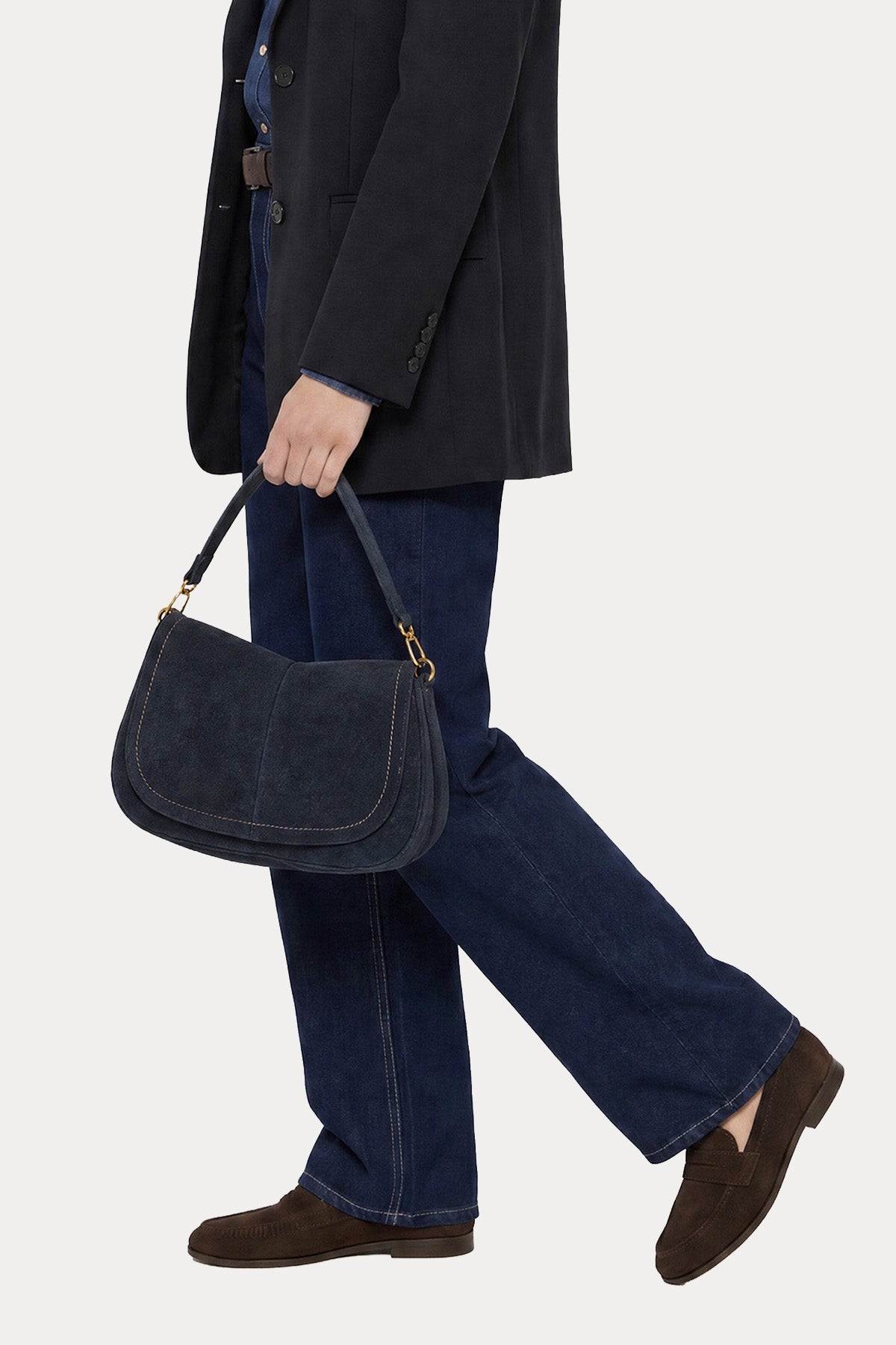 Gianni Chiarini Helena Round Süet Omuz Çantası