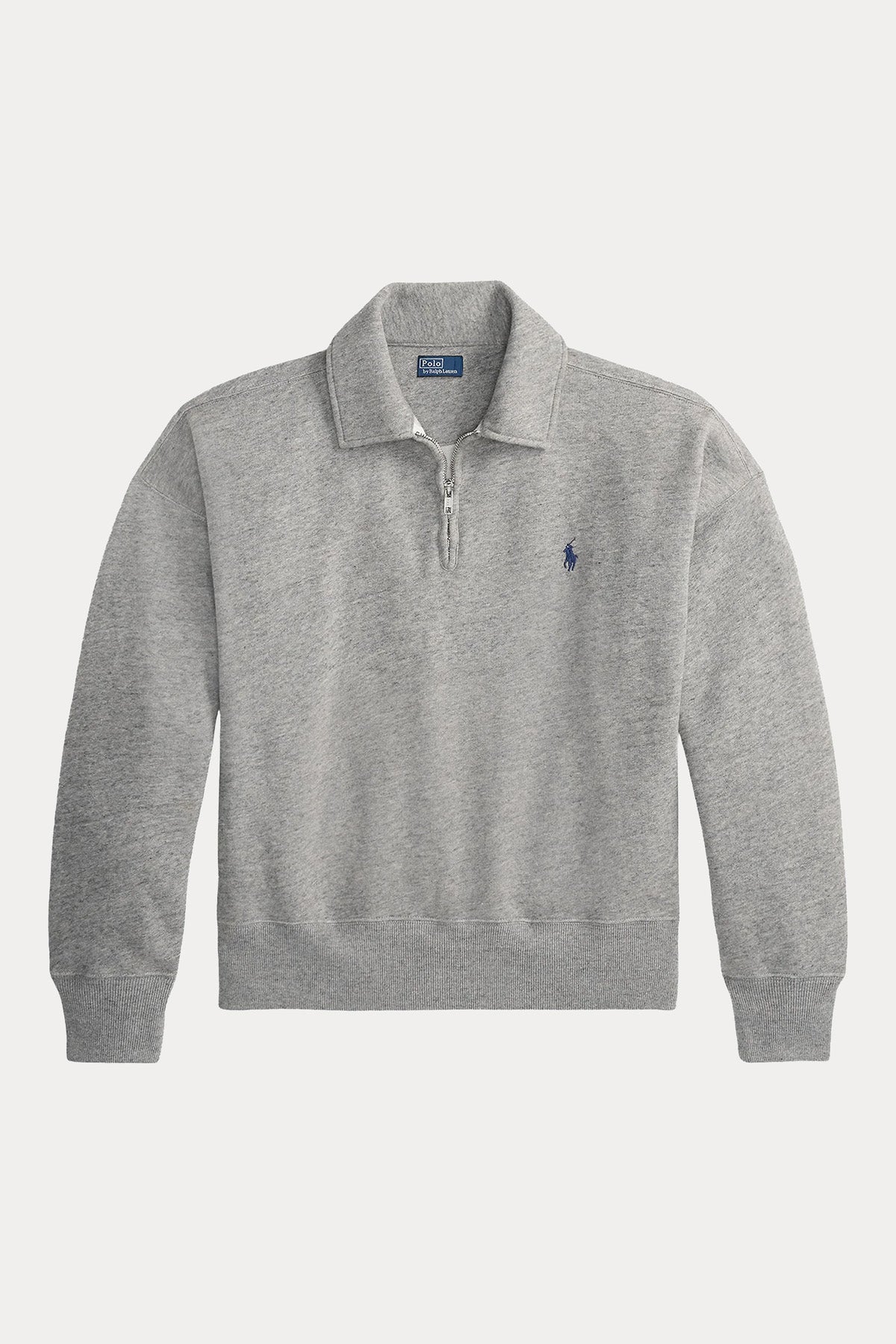 Polo Ralph Lauren Relaxed Fit Yarım Fermuarlı Şardonlu Sweatshirt