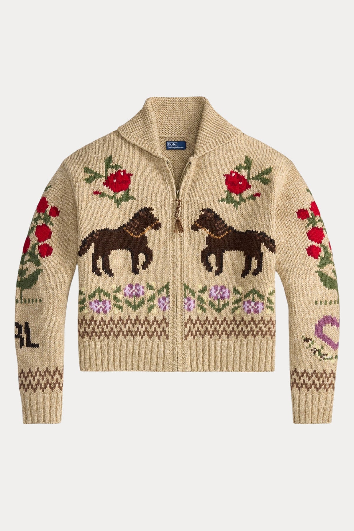 Polo Ralph Lauren Comfort Fit Kalın Örgü Jakar Figürlü Yün Triko Ceket