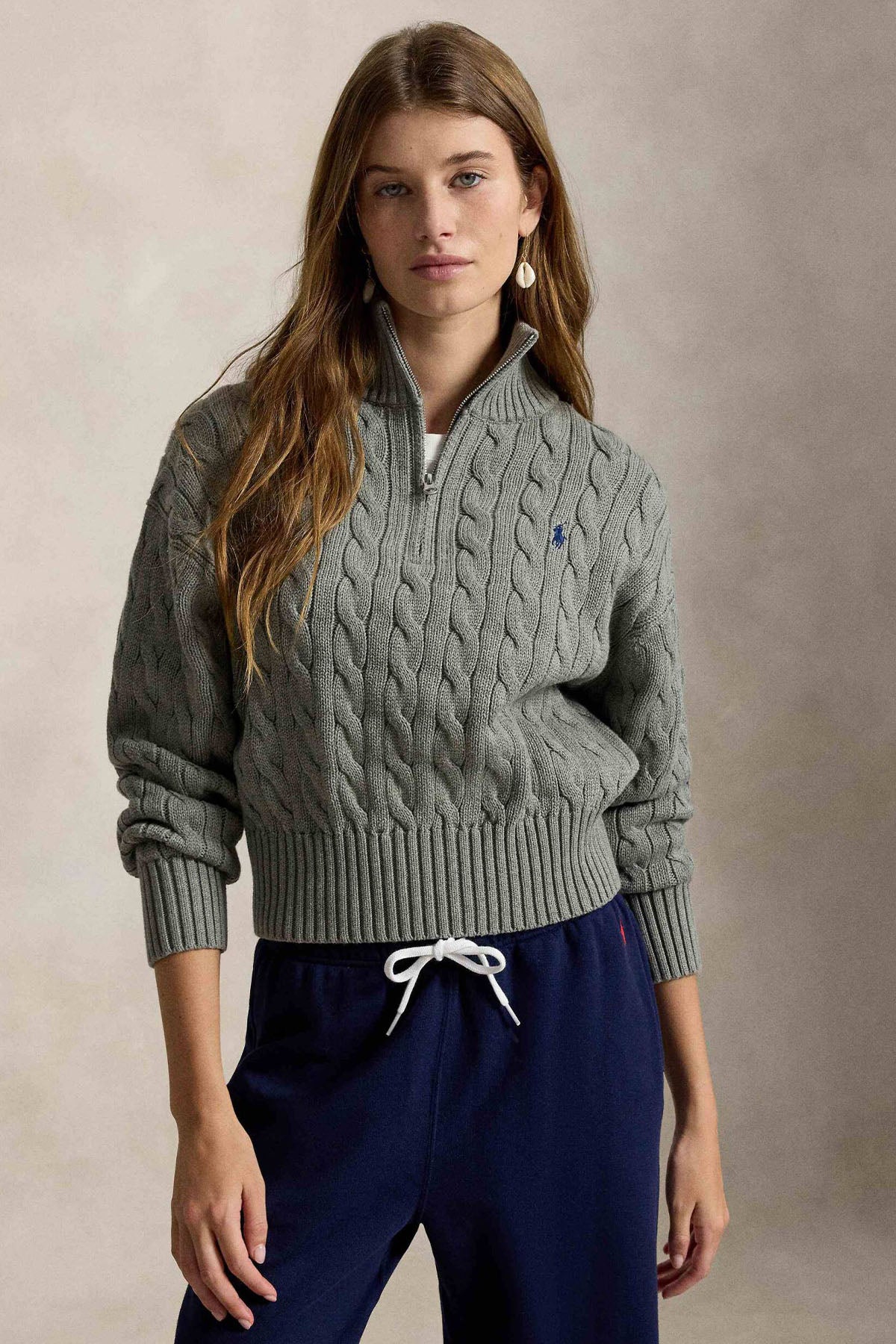 Polo Ralph Lauren Relaxed Fit Perkins Yaka Saç Örgü Triko