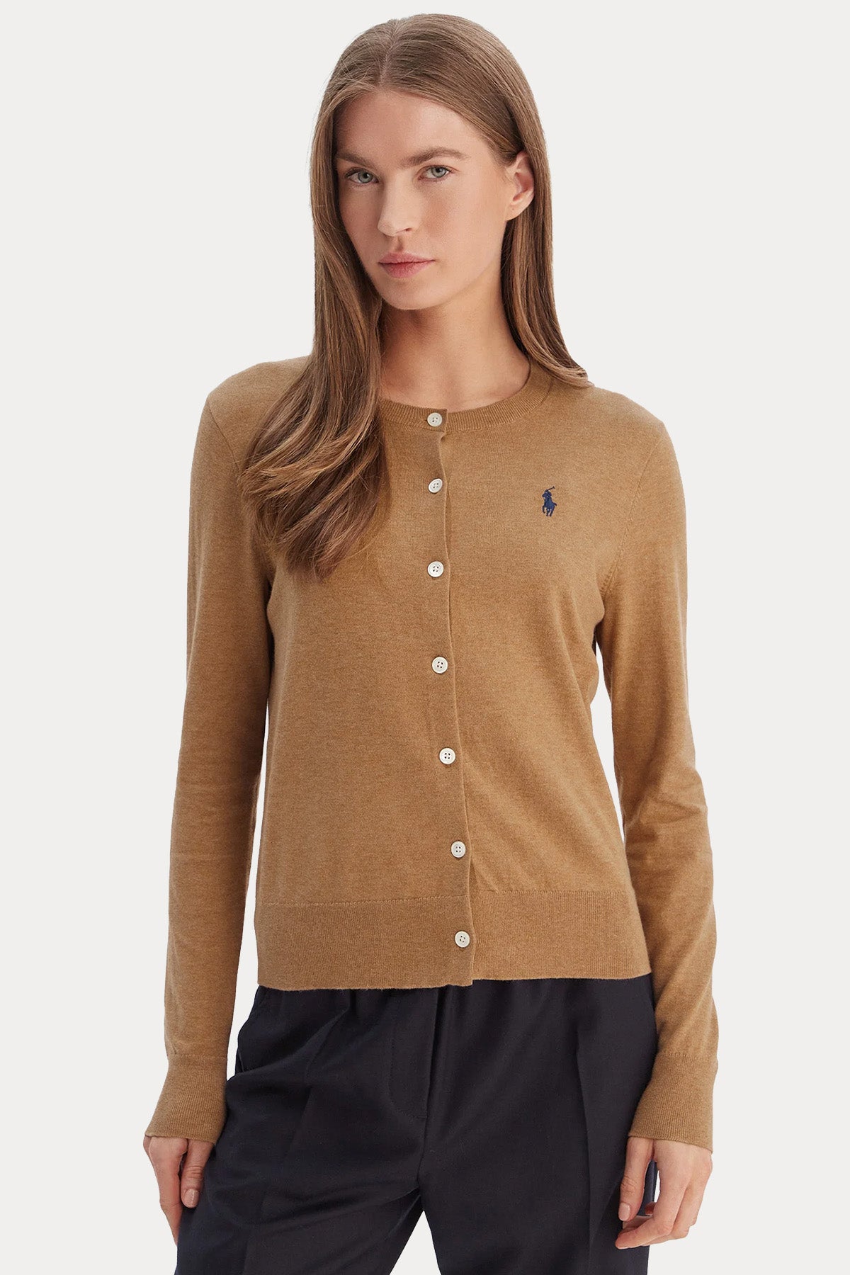 Polo Ralph Lauren Slim Fit Yuvarlak Yaka İnce Örgü Triko Ceket