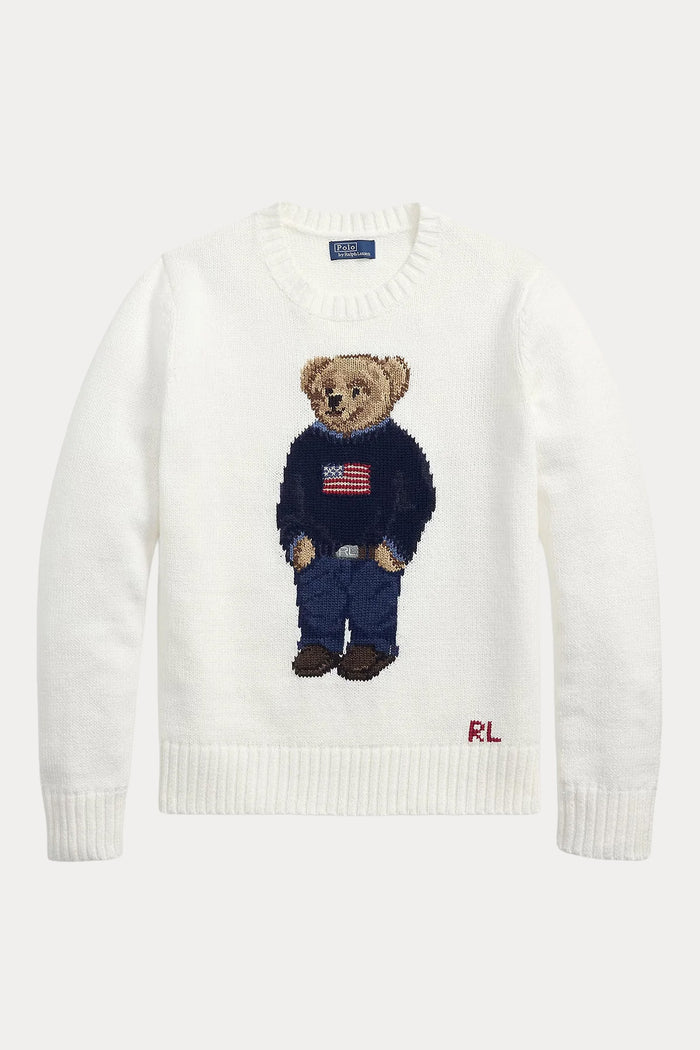 Polo Ralph Lauren Relaxed Fit Polo Bear Keten Örgü Triko
