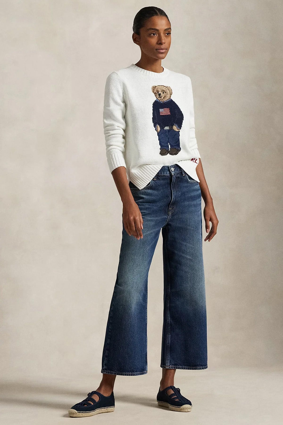 Polo Ralph Lauren Relaxed Fit Polo Bear Keten Örgü Triko