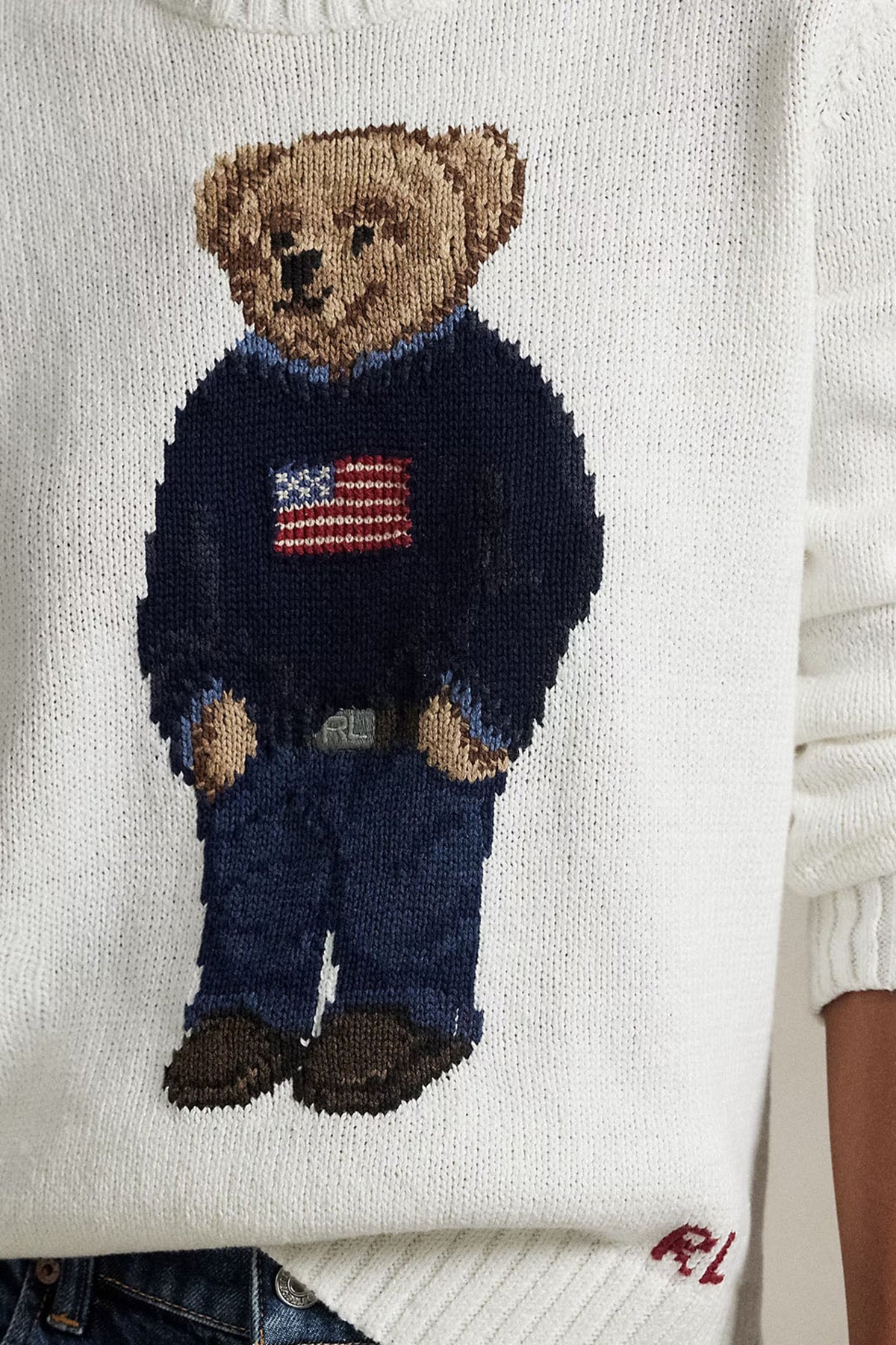 Polo Ralph Lauren Relaxed Fit Polo Bear Keten Örgü Triko