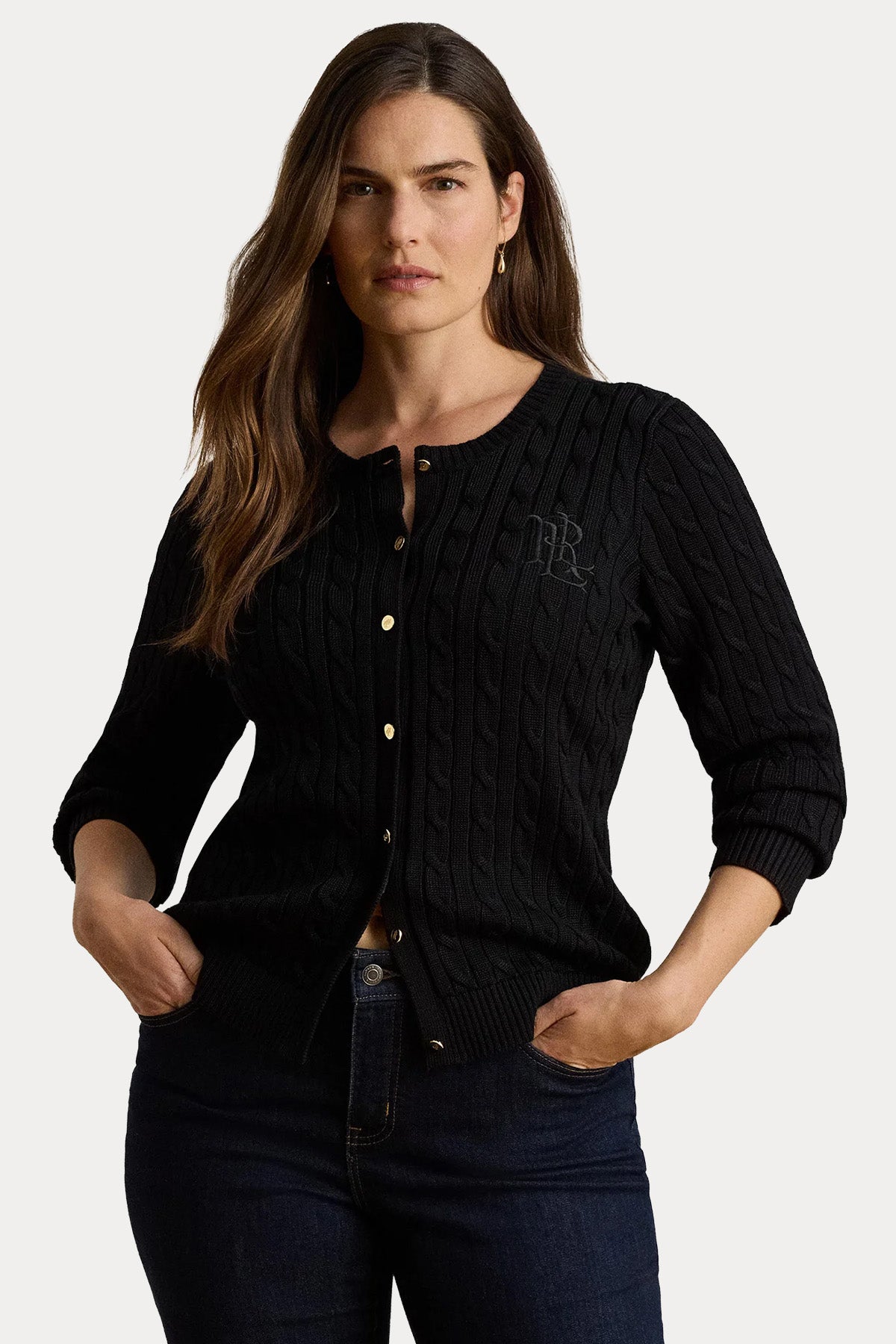 Polo Ralph Lauren Slim Fit Logolu Saç Örgü Triko Ceket