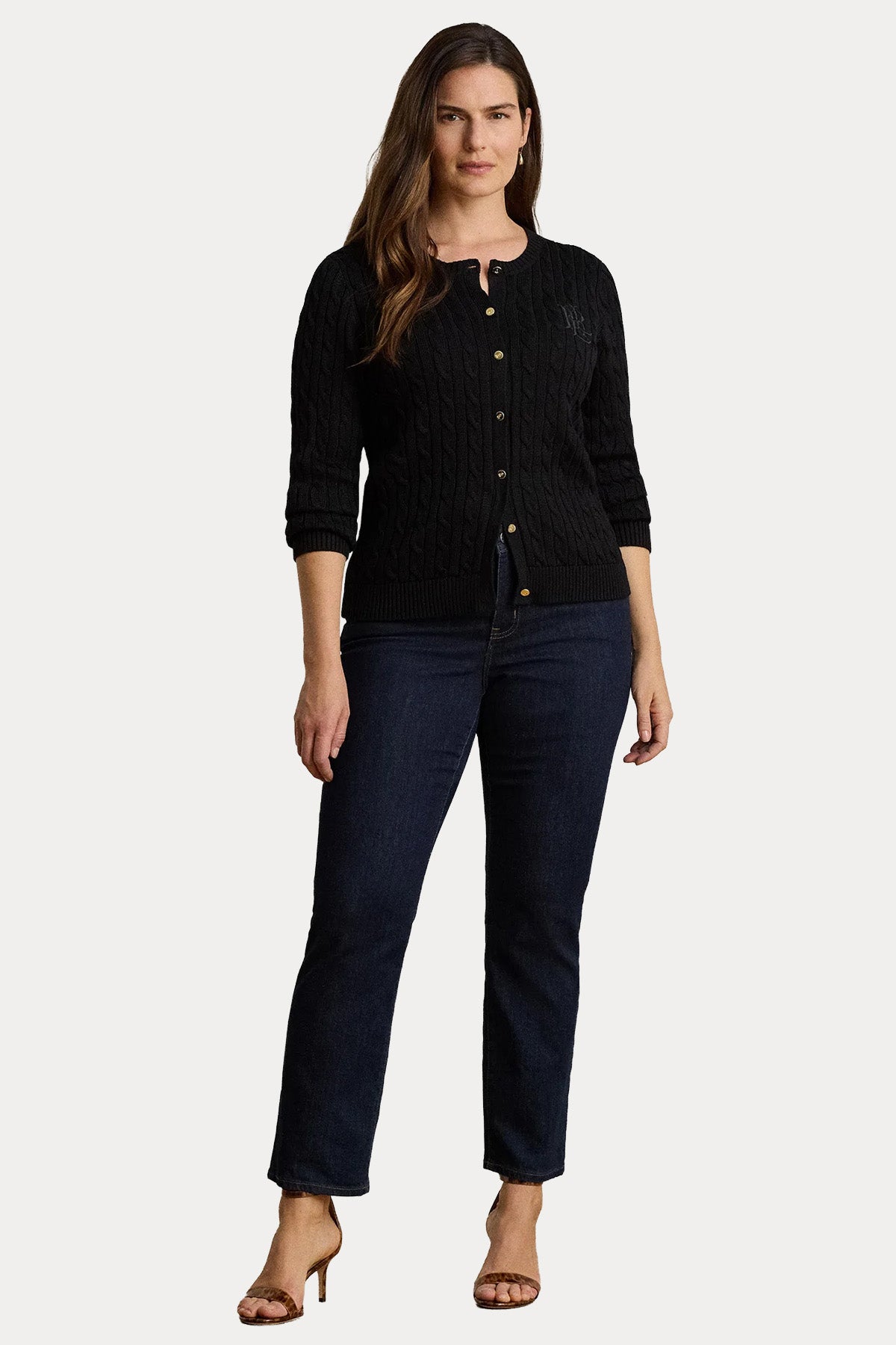 Polo Ralph Lauren Slim Fit Logolu Saç Örgü Triko Ceket
