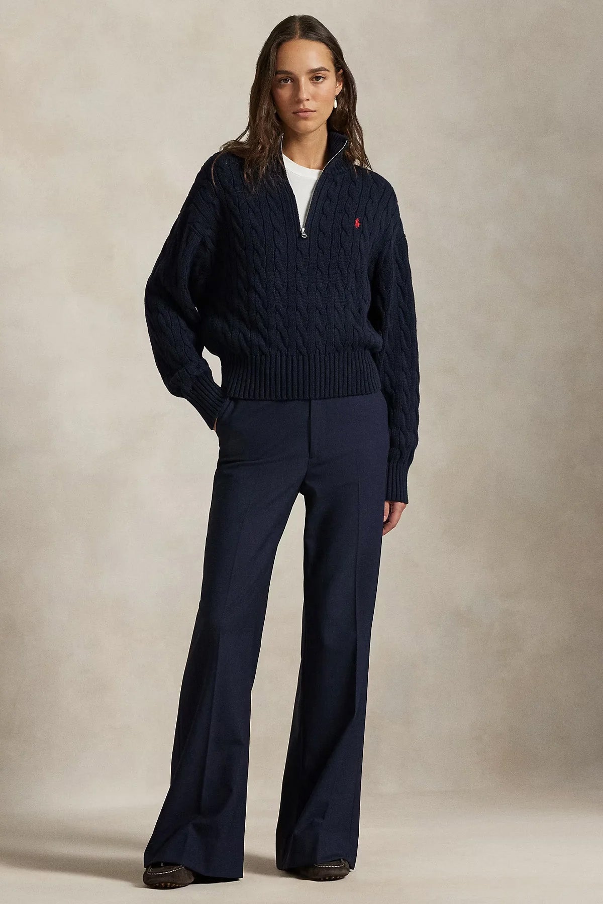 Polo Ralph Lauren Relaxed Fit Perkins Yaka Saç Örgü Triko