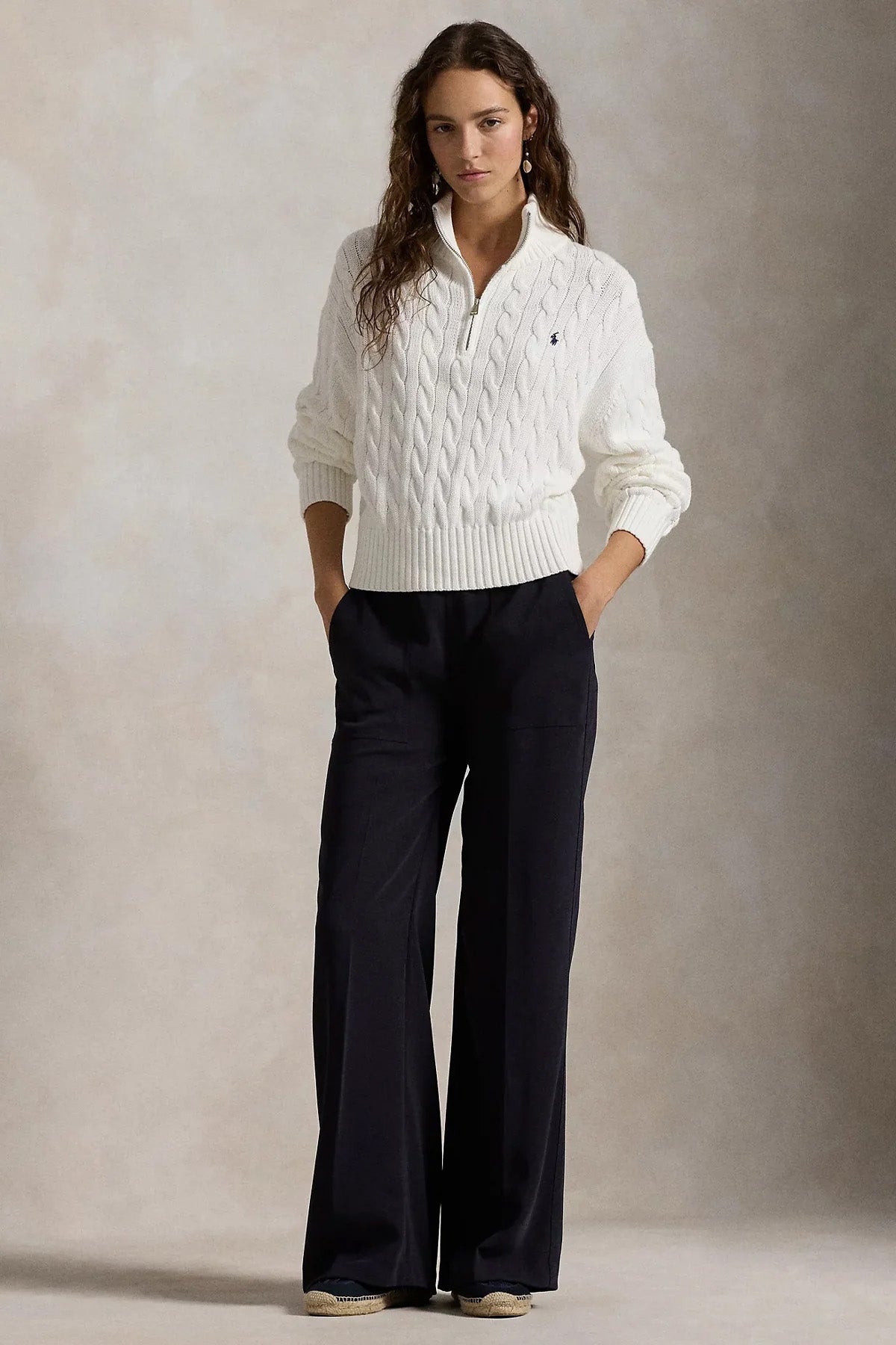 Polo Ralph Lauren Relaxed Fit Perkins Yaka Saç Örgü Triko