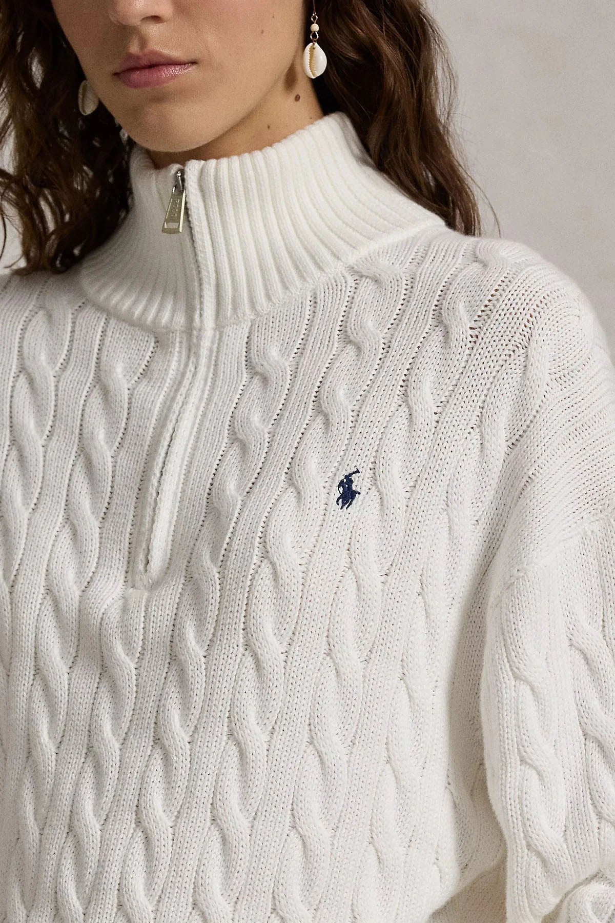 Polo Ralph Lauren Relaxed Fit Perkins Yaka Saç Örgü Triko