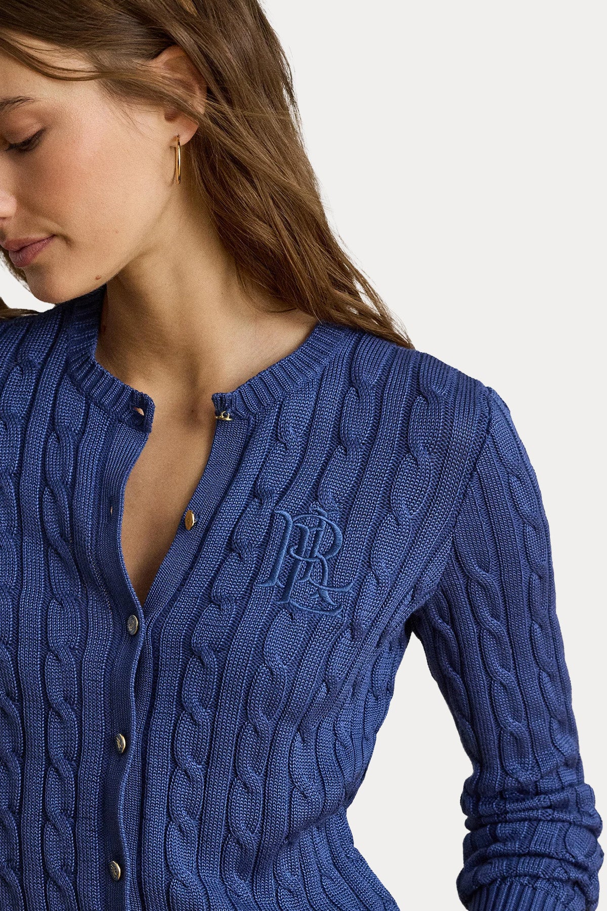 Polo Ralph Lauren Slim Fit Logolu Saç Örgü Triko Ceket