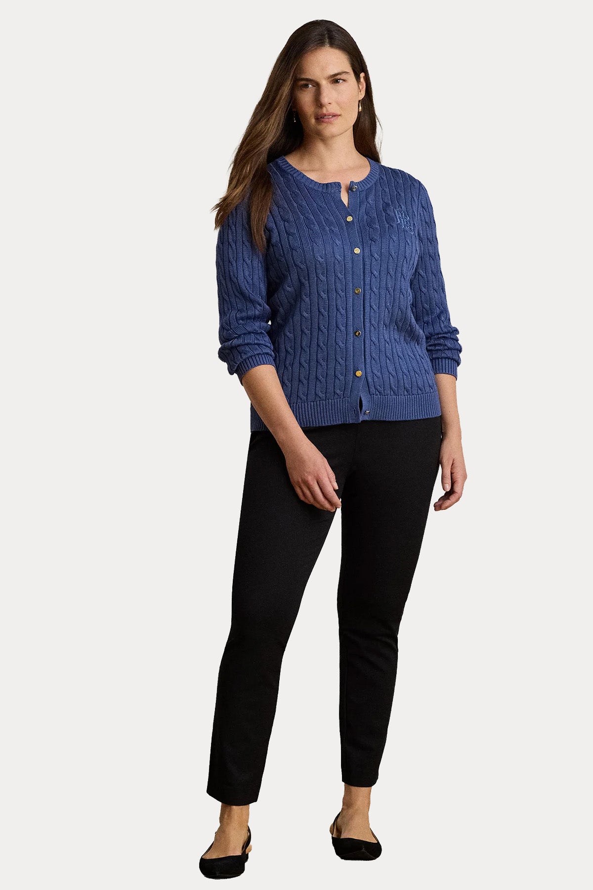 Polo Ralph Lauren Slim Fit Logolu Saç Örgü Triko Ceket