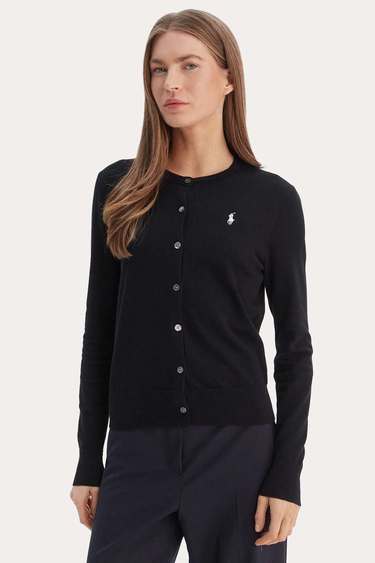 Polo Ralph Lauren Slim Fit Yuvarlak Yaka İnce Örgü Triko Ceket