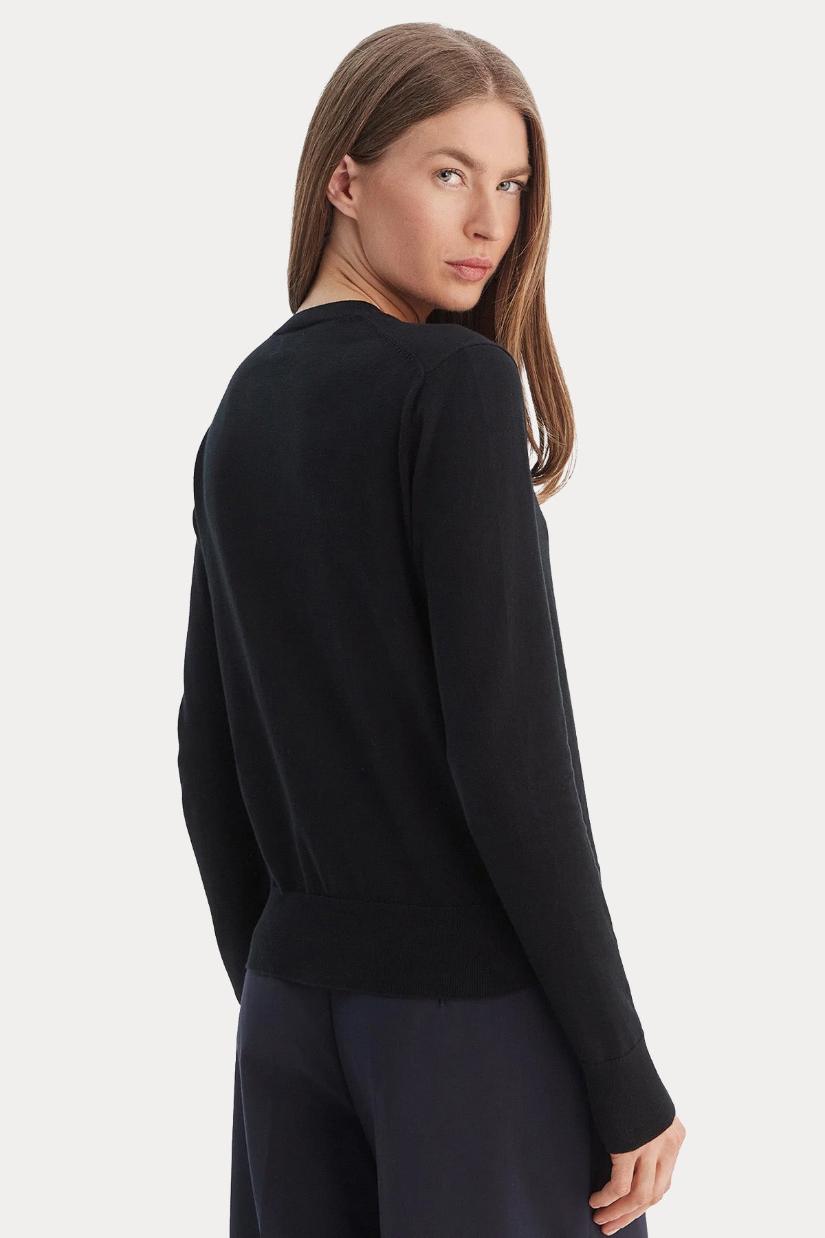 Polo Ralph Lauren Slim Fit Yuvarlak Yaka İnce Örgü Triko Ceket