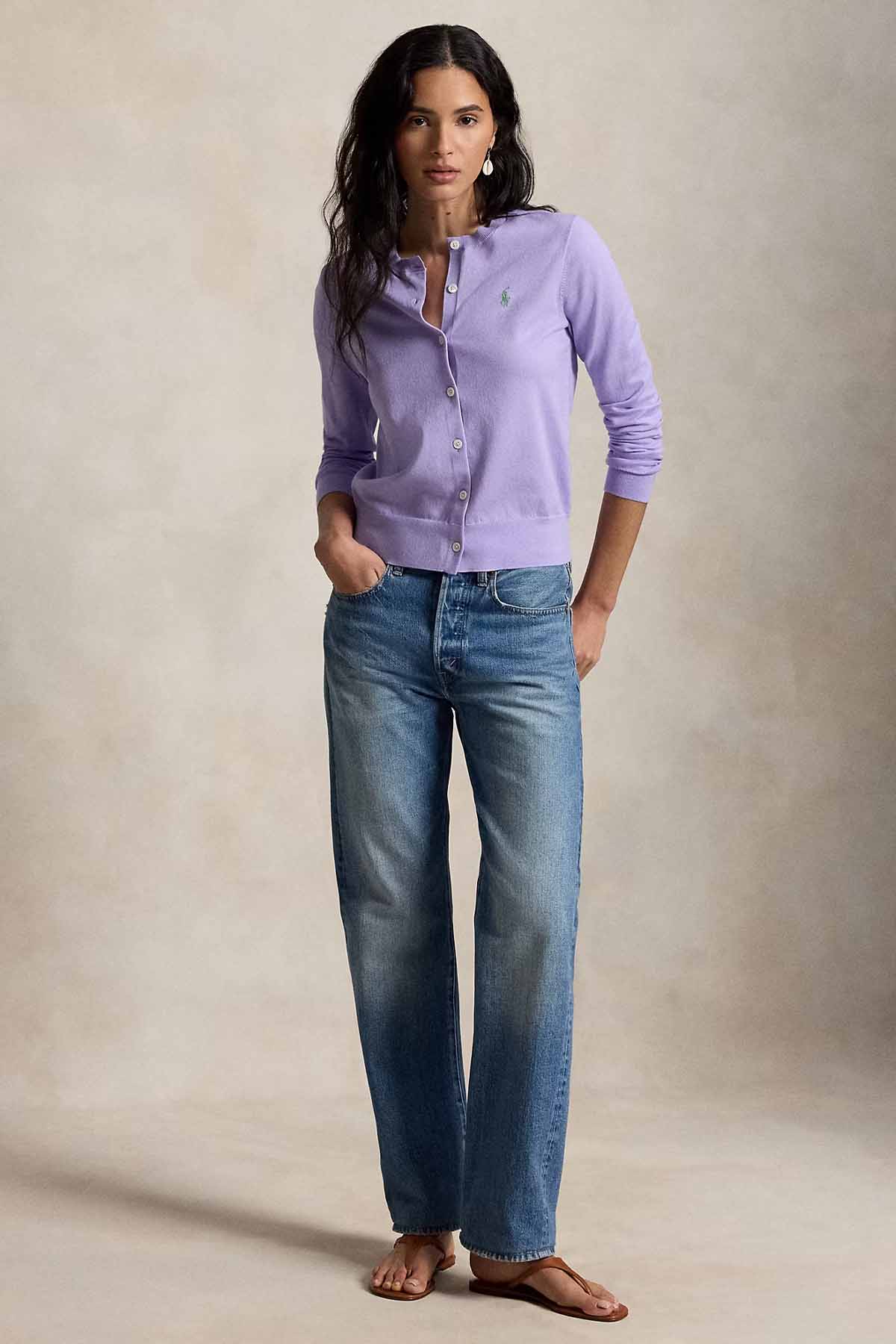Polo Ralph Lauren Slim Fit Yuvarlak Yaka İnce Örgü Triko Ceket
