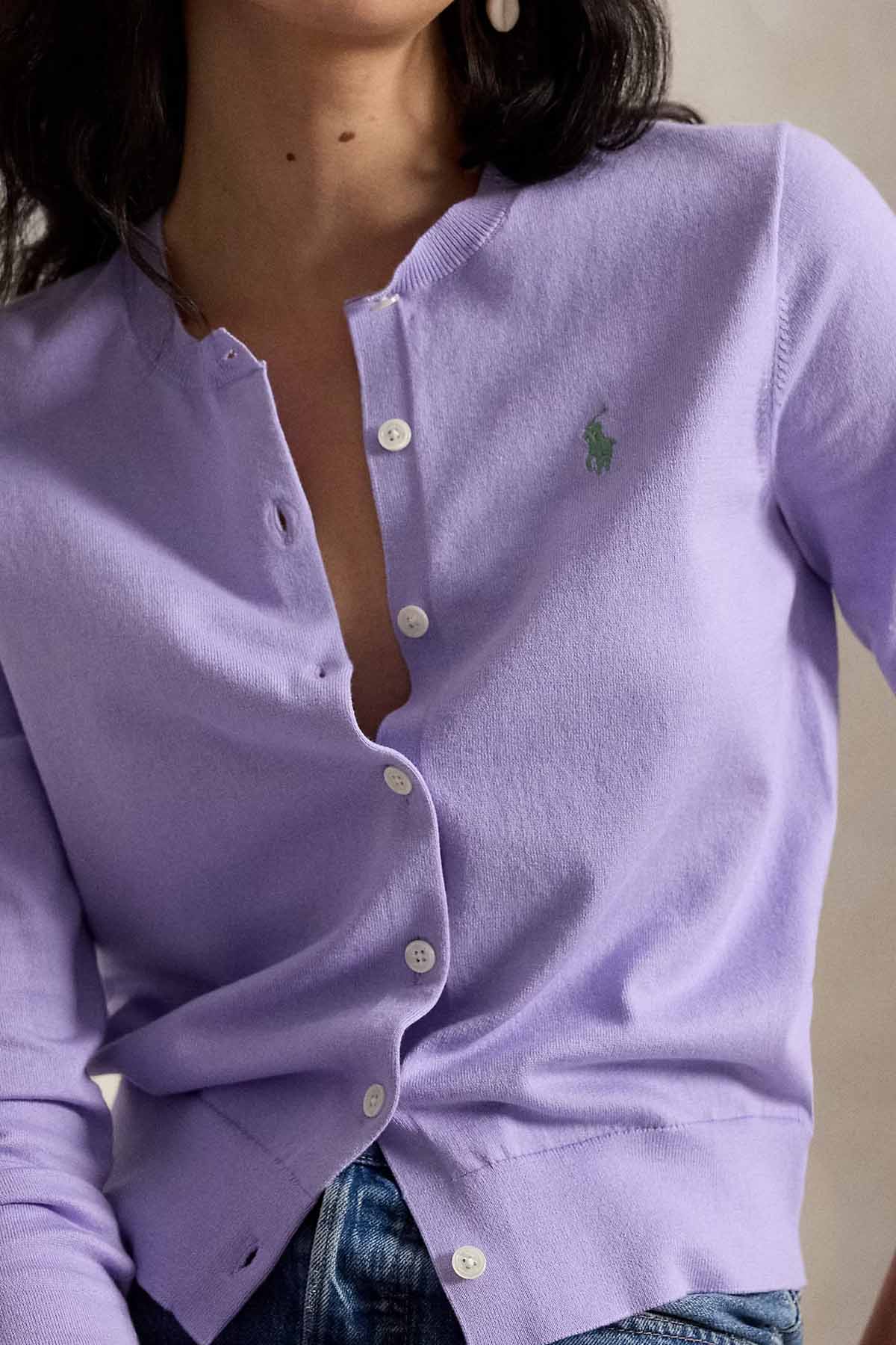 Polo Ralph Lauren Slim Fit Yuvarlak Yaka İnce Örgü Triko Ceket