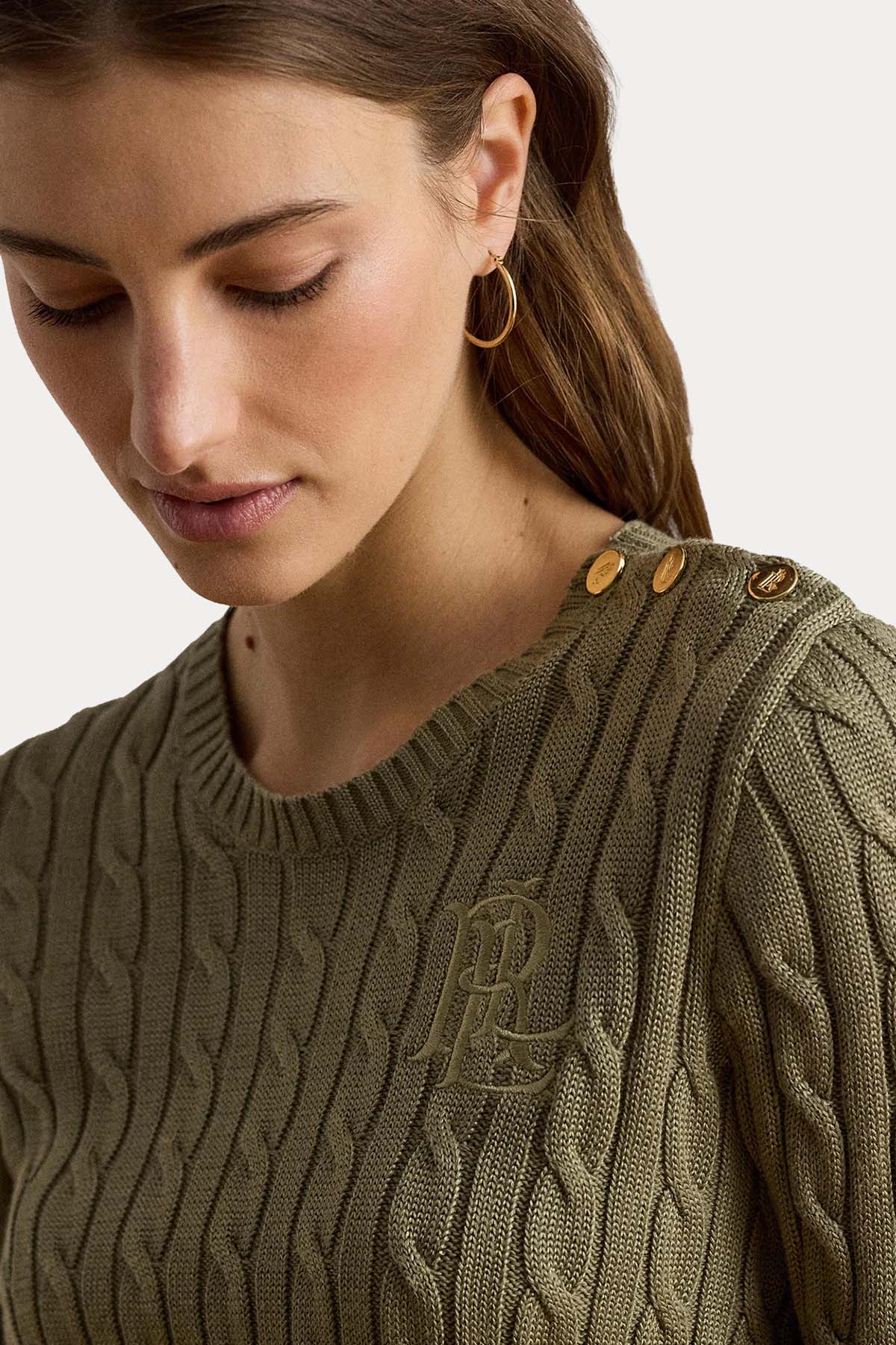 Polo Ralph Lauren Regular Fit Yuvarlak Yaka Saç Örgü Triko